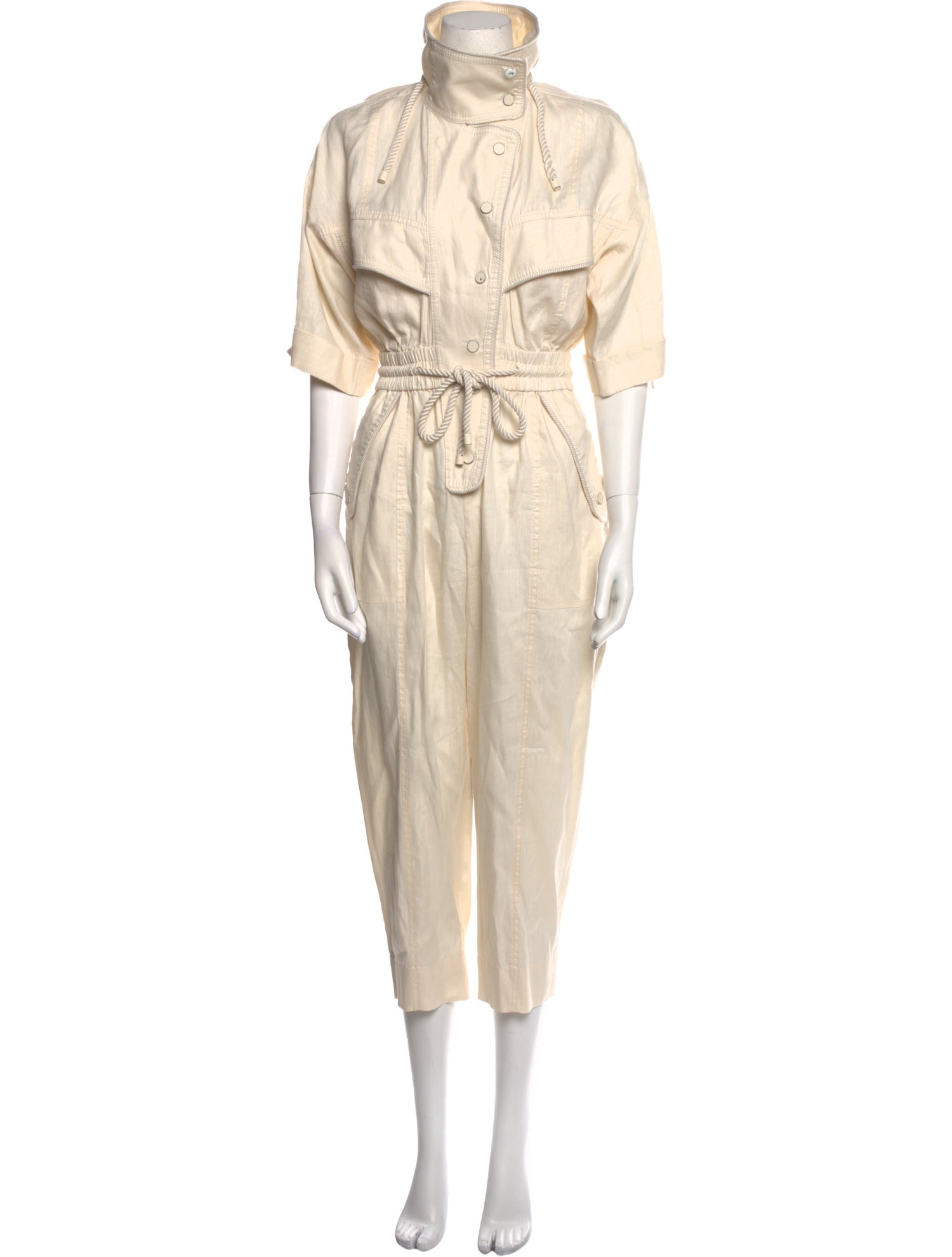 Zimmermann Linen Turtleneck Jumpsuit
