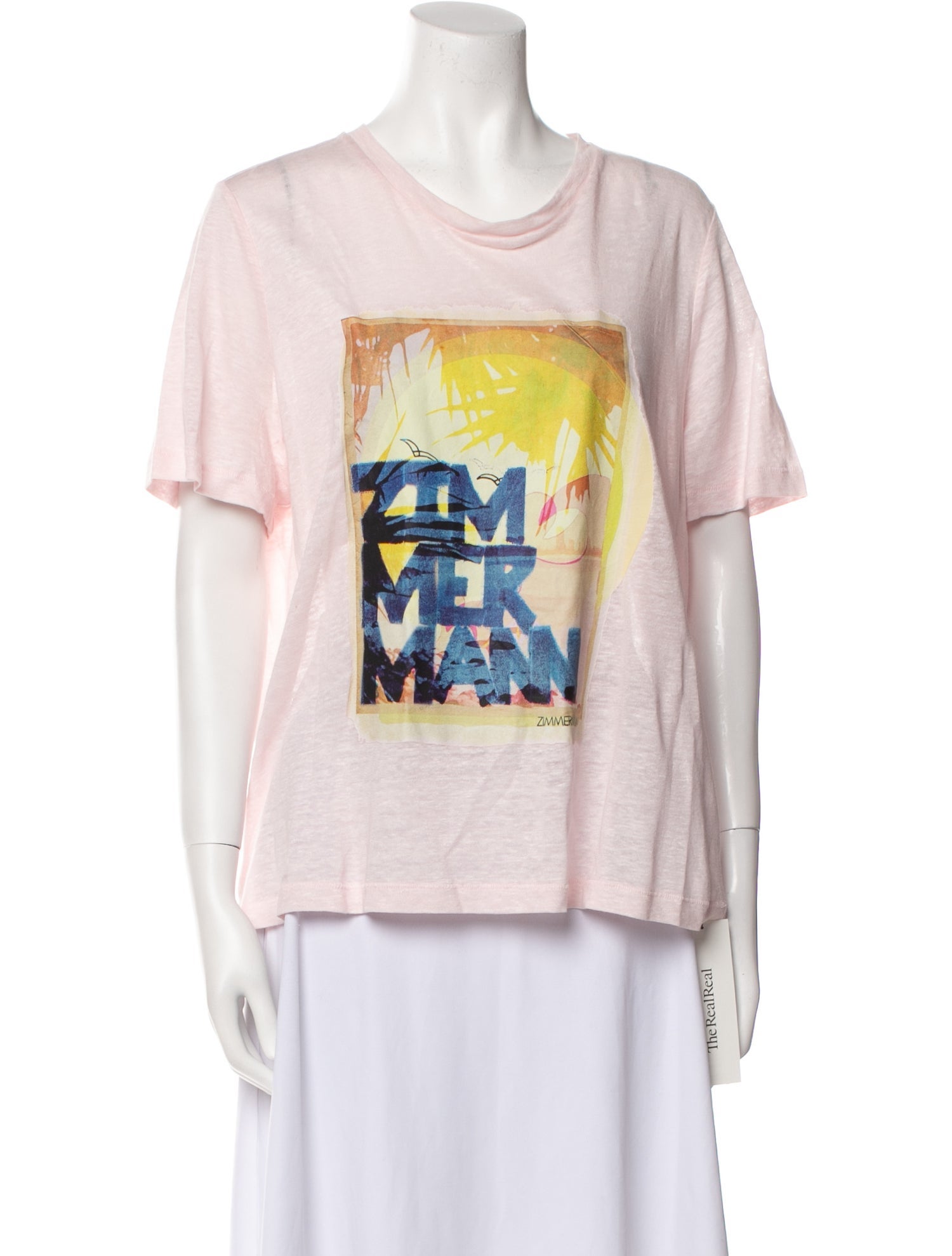 Zimmermann Linen Graphic Print T-Shirt