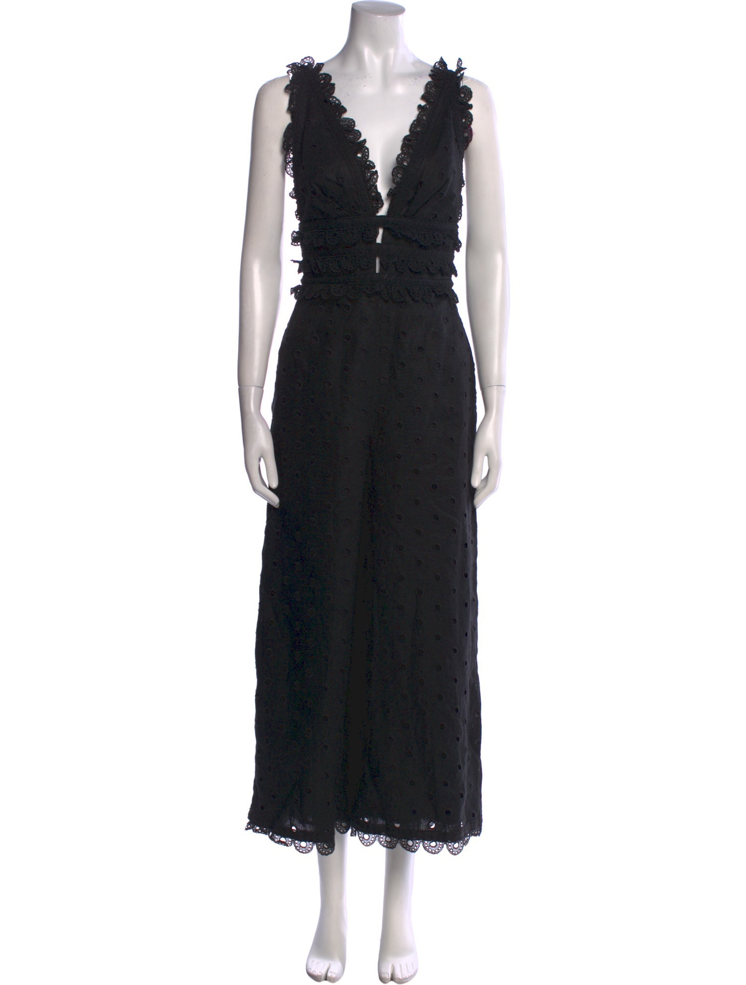 Zimmermann Linen Plunge Neckline Jumpsuit