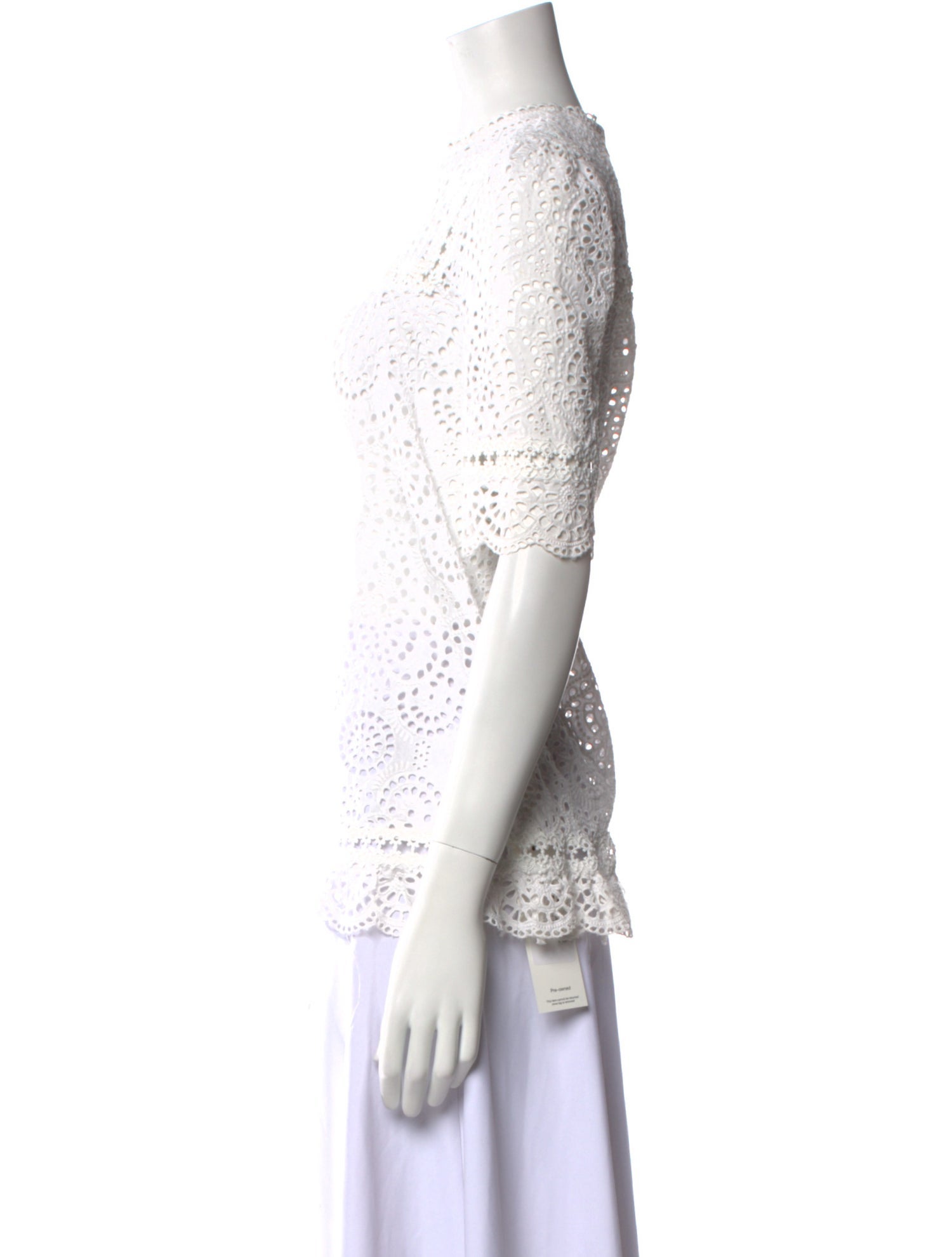 Zimmermann Crew Neck Three-Quarter Sleeve Blouse