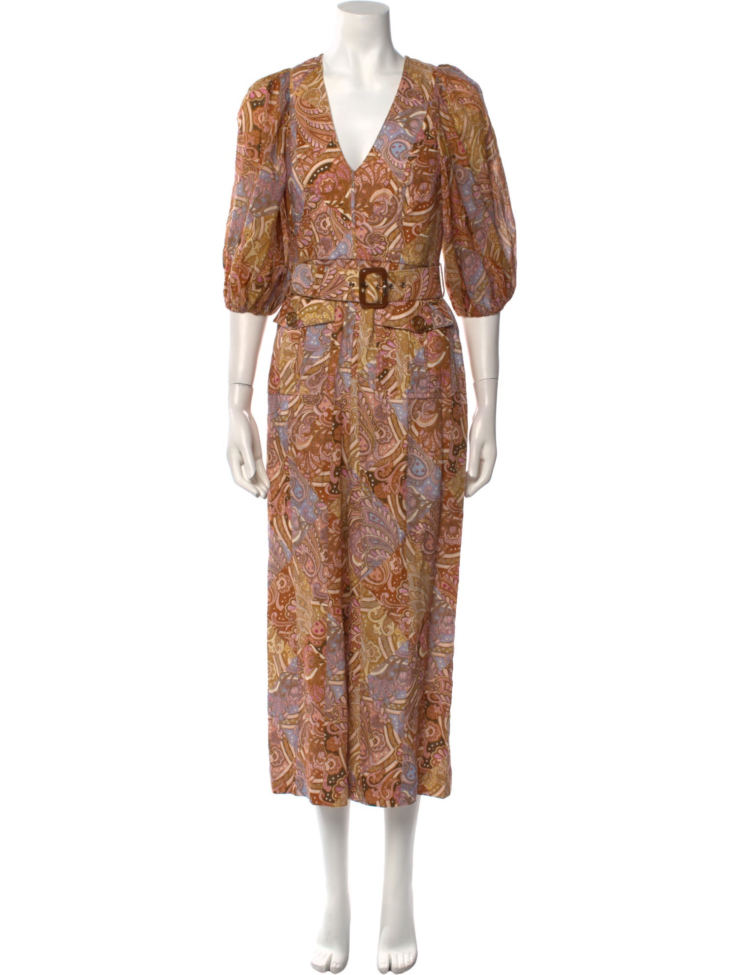 Zimmermann Linen Floral Print Jumpsuit