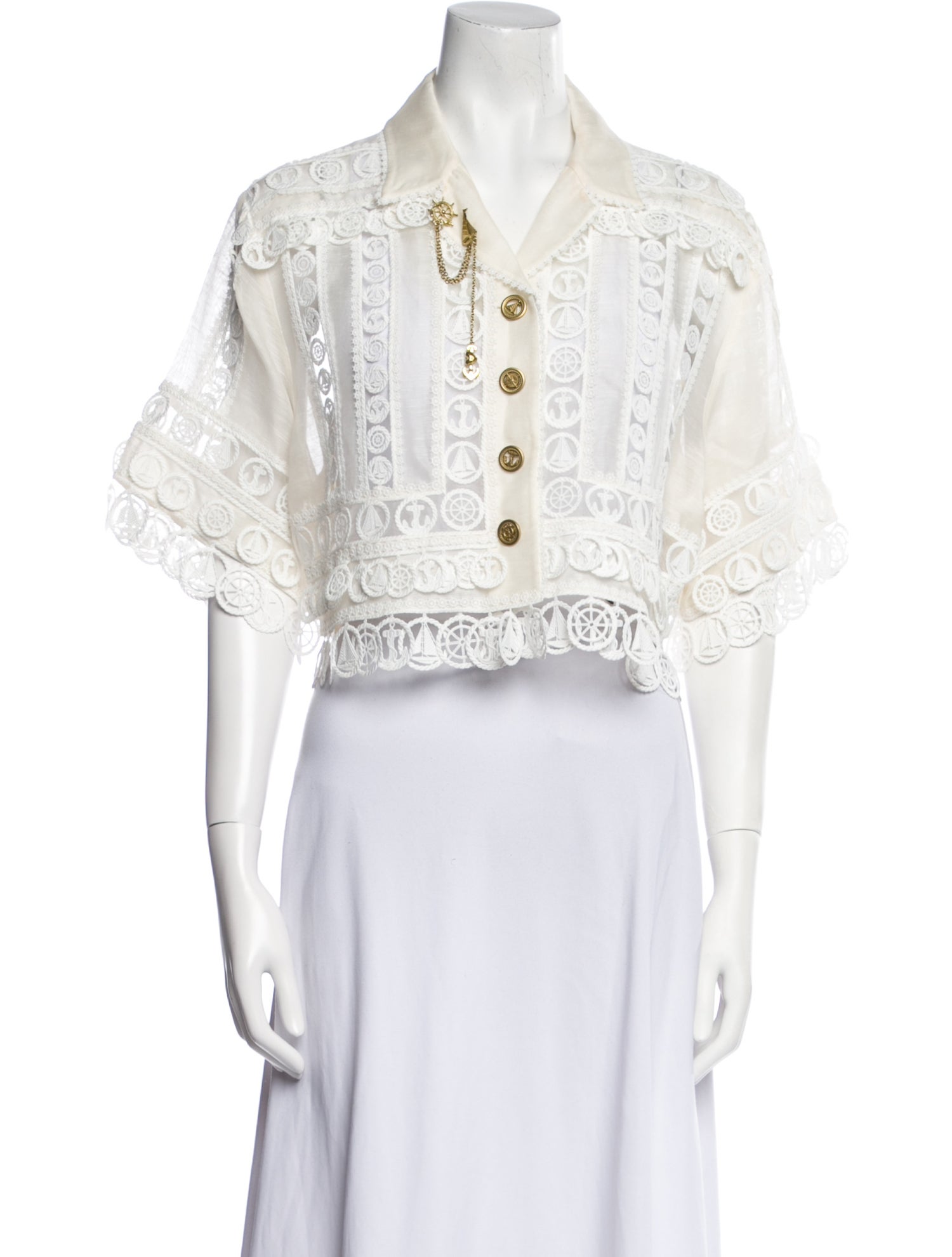 Zimmermann Linen Lace Pattern Denim Jacket