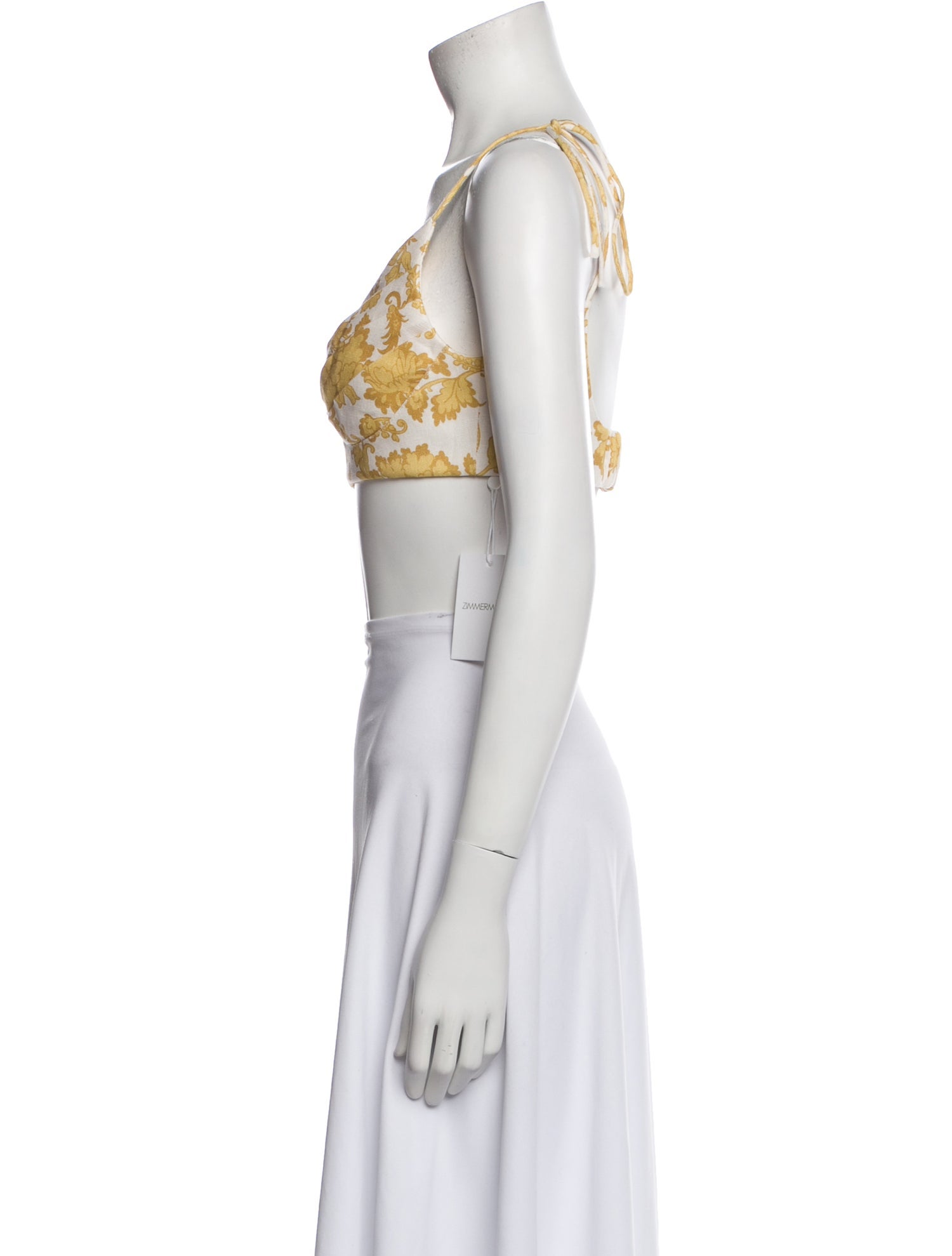 Zimmermann Linen Floral Print Crop Top w/ Tags