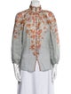 Zimmermann Printed Mock Neck Blouse