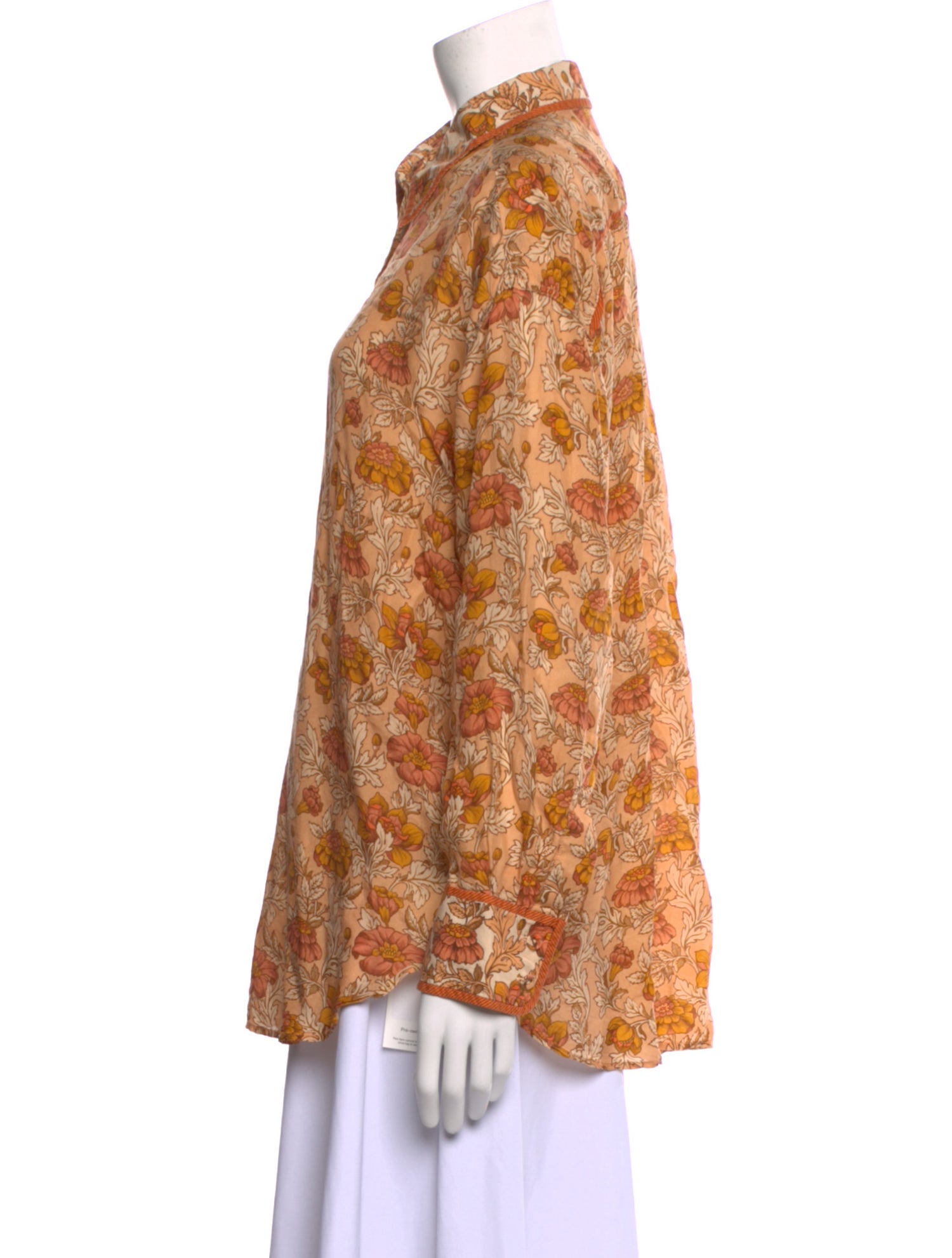 Zimmermann Silk Floral Print Button-Up Top