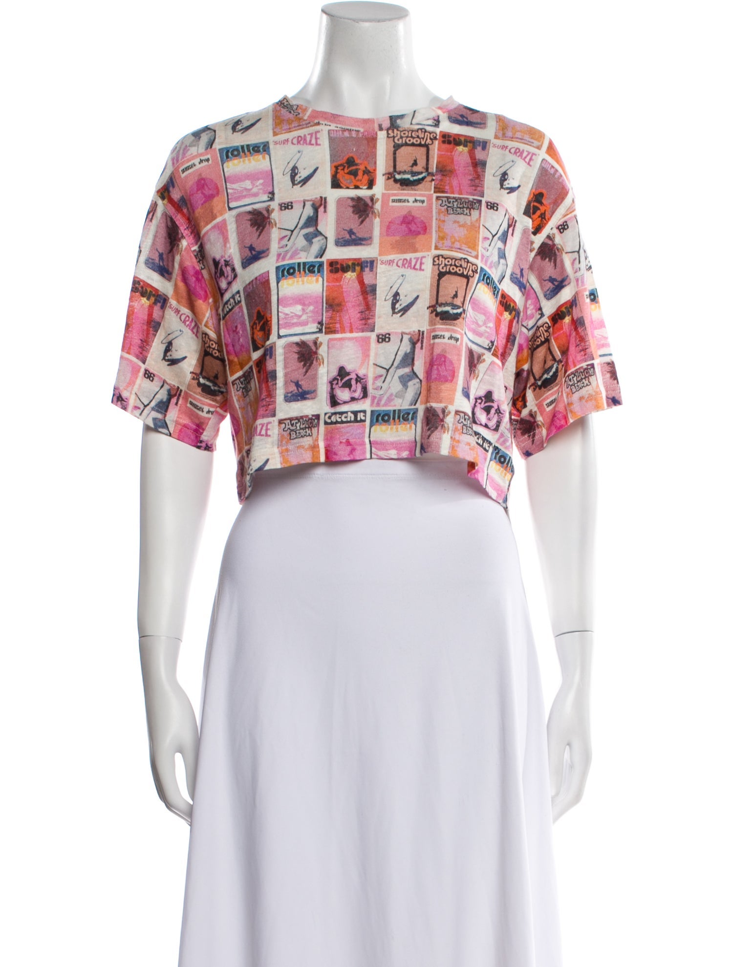 Zimmermann Linen Printed Crop Top