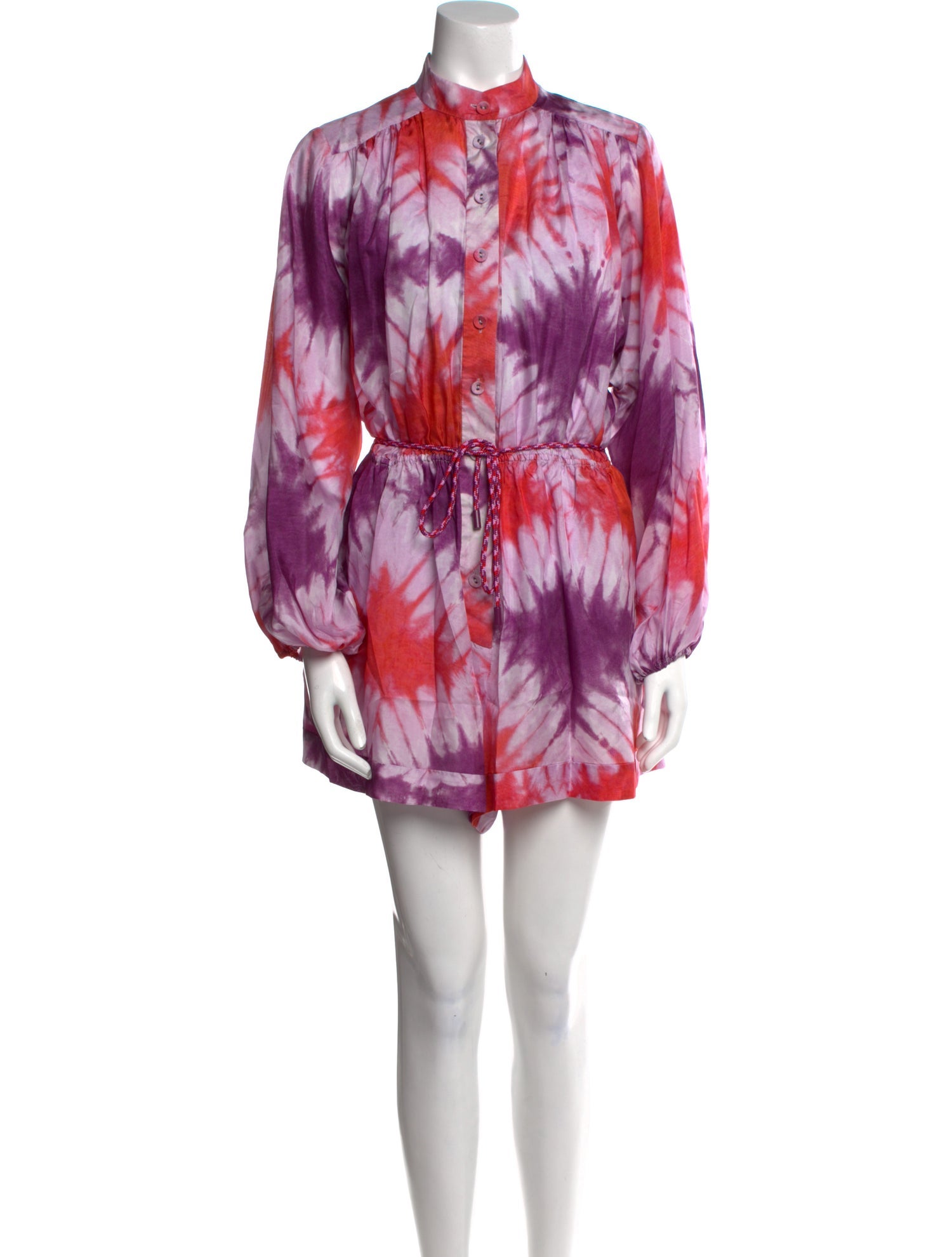 Zimmermann Silk Tie-Dye Print Romper