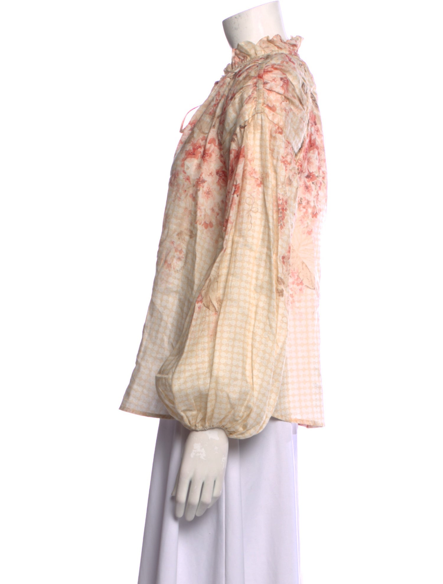 Zimmermann Floral Print Tie Neck Blouse w/ Tags