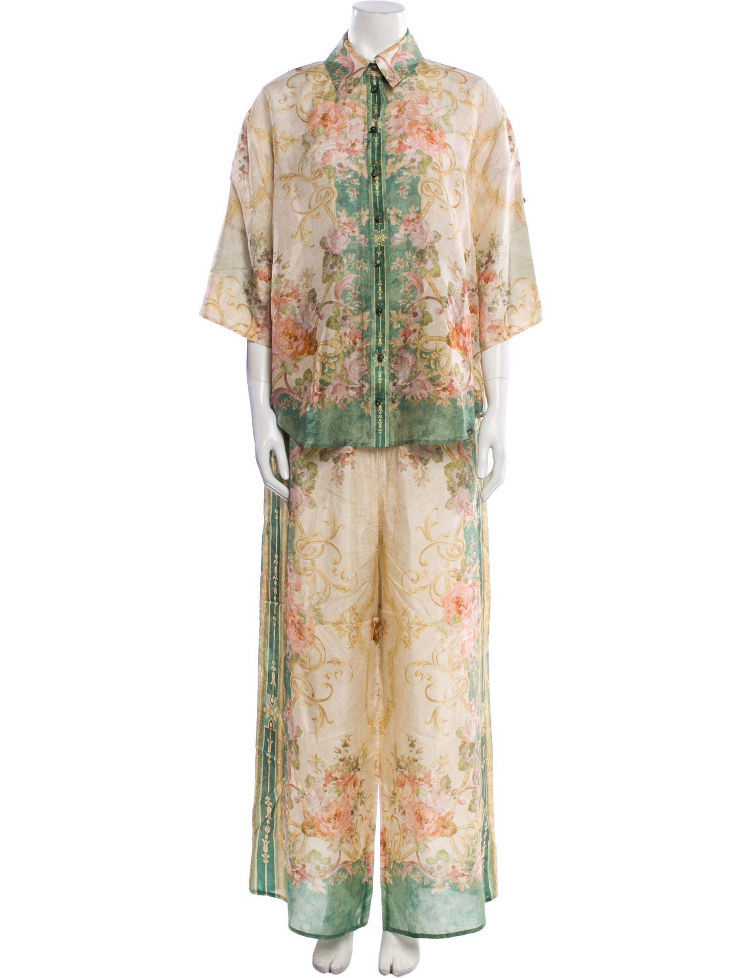 Zimmermann Silk Printed Pant Set