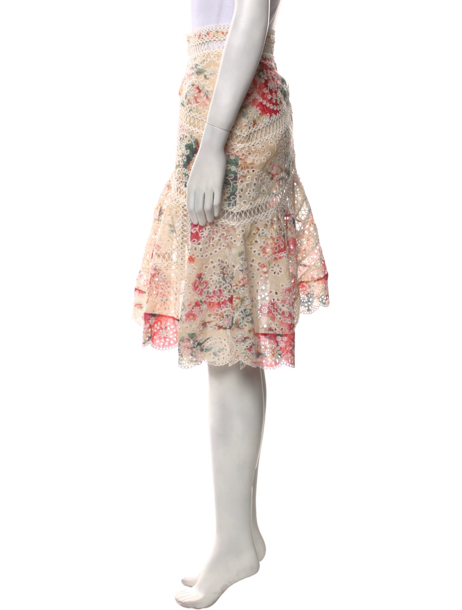 Zimmermann Floral Print Knee-Length Skirt