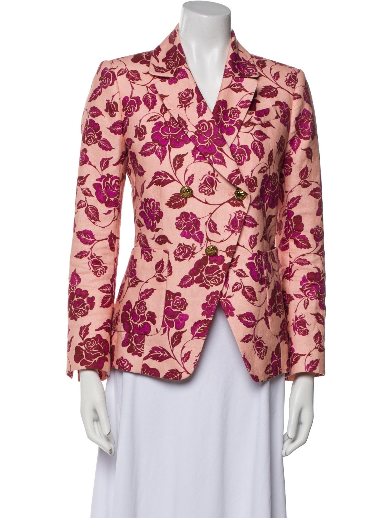 Zimmermann Linen Floral Print Blazer