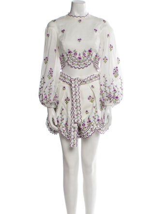 Zimmermann Linen Floral Print Short Set
