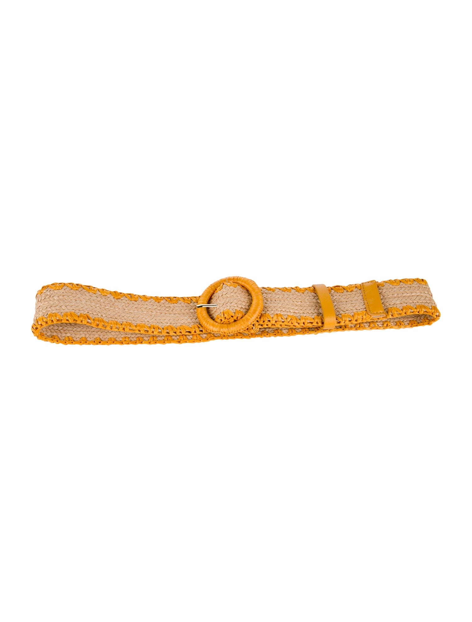 Zimmermann Straw Leather Trim Embellishment Belt