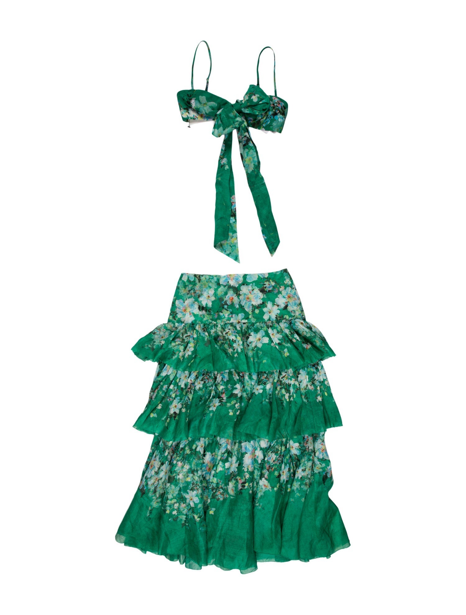 Zimmermann Linen Floral Print Skirt Set w/ Tags