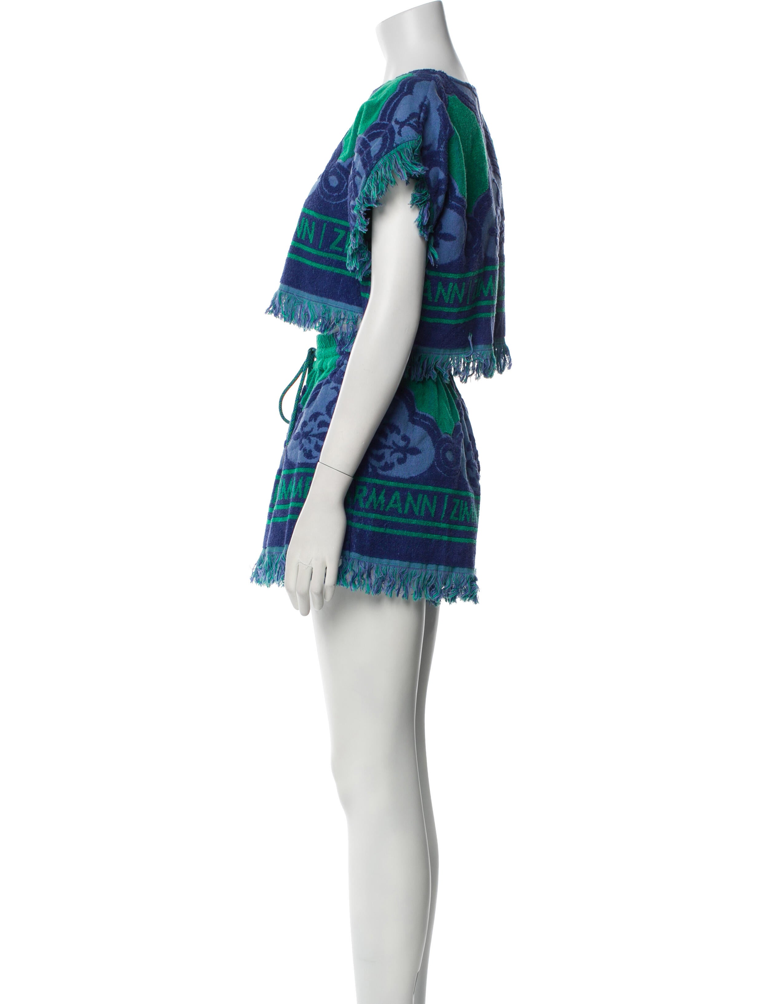 Zimmermann Printed Fringe Trim Accent Short Set