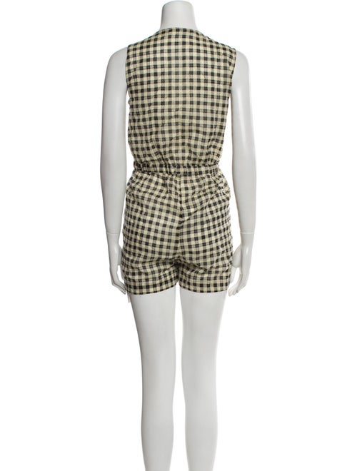 Zimmermann Plaid Print V-Neck Romper