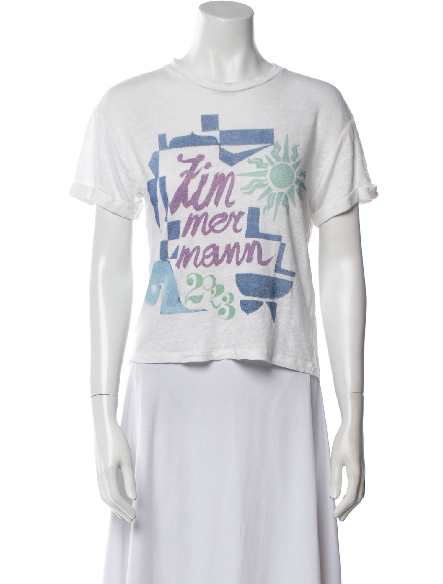 Zimmermann Linen Graphic Print T-Shirt