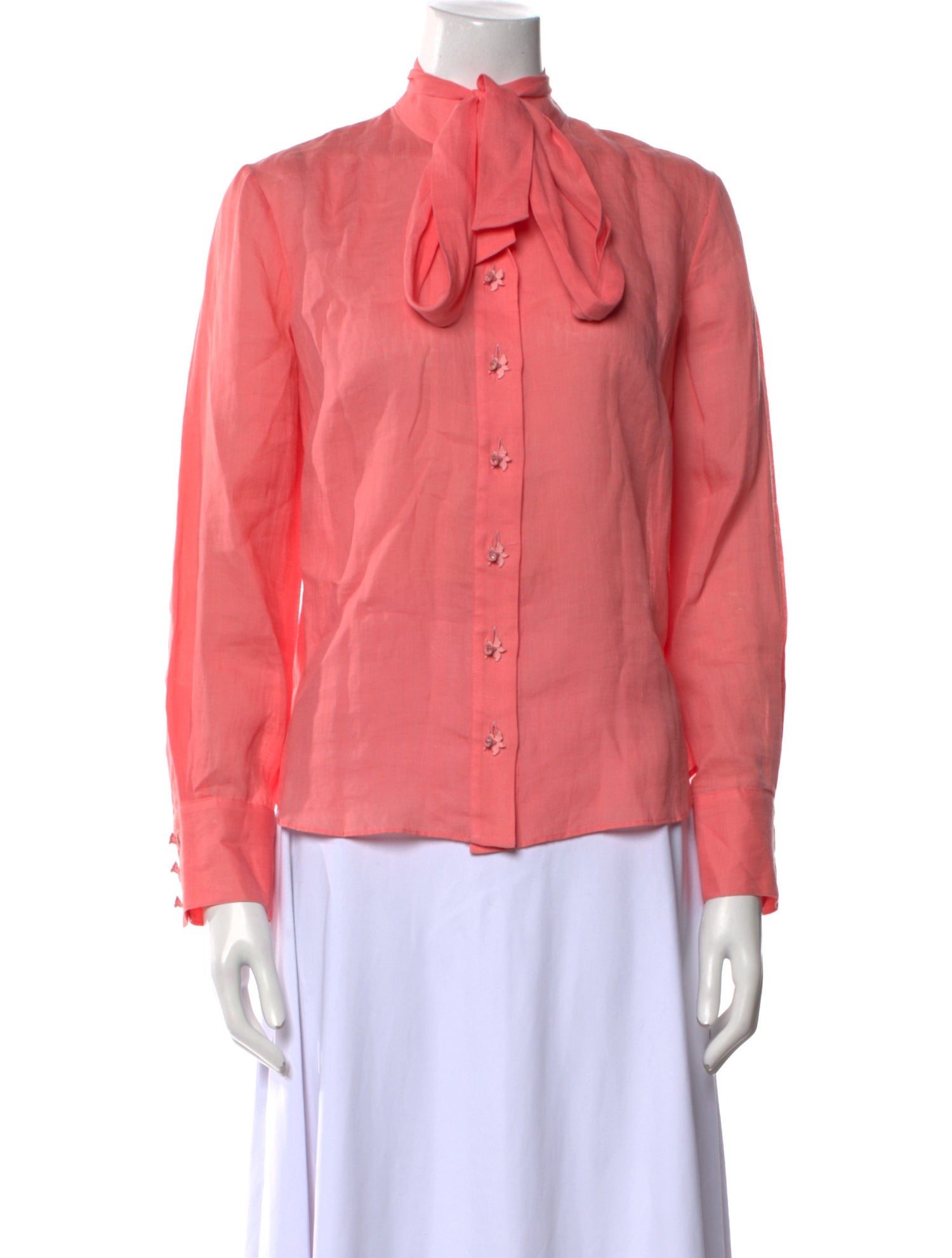 Zimmermann Silk Mock Neck Button-Up Top