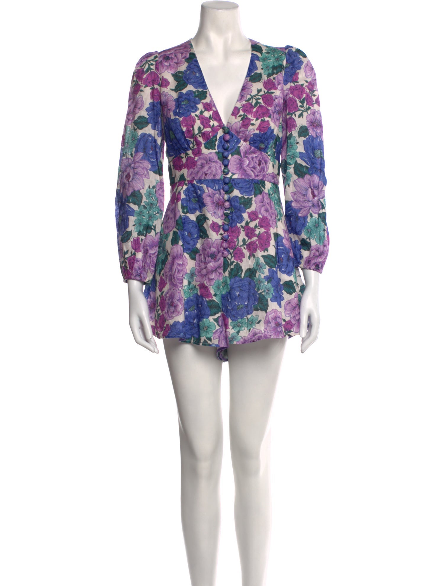 Zimmermann Linen Floral Print Romper