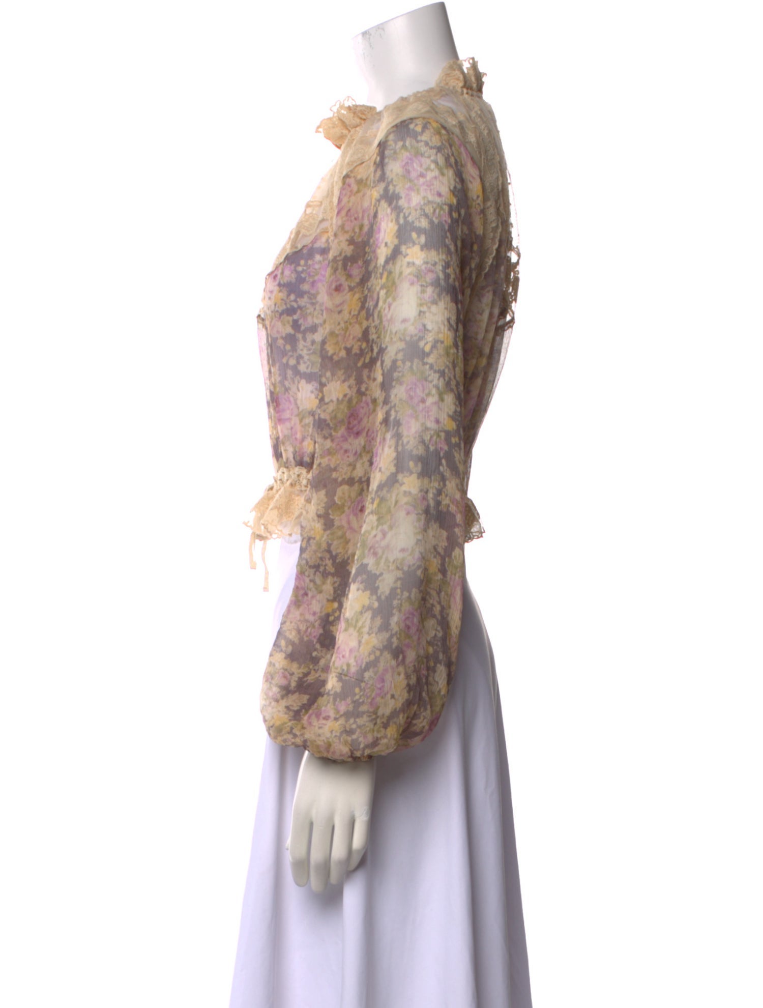Zimmermann Silk Lace Pattern Crop Top
