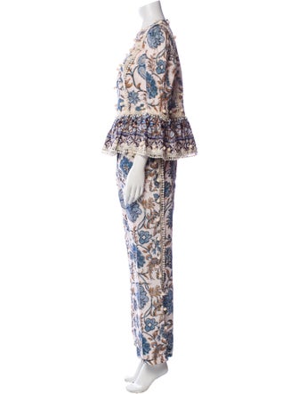 Zimmermann Linen Floral Print Pant Set