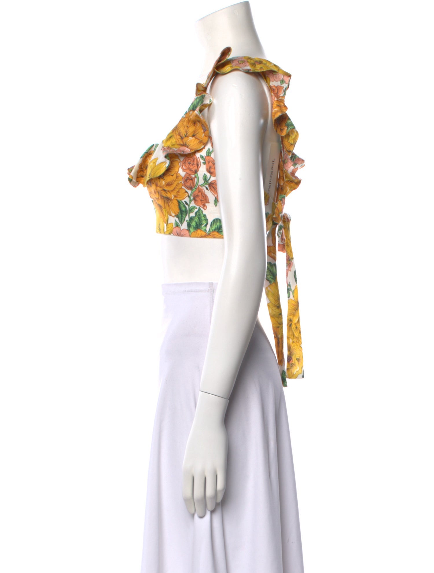 Zimmermann Linen Floral Print Crop Top