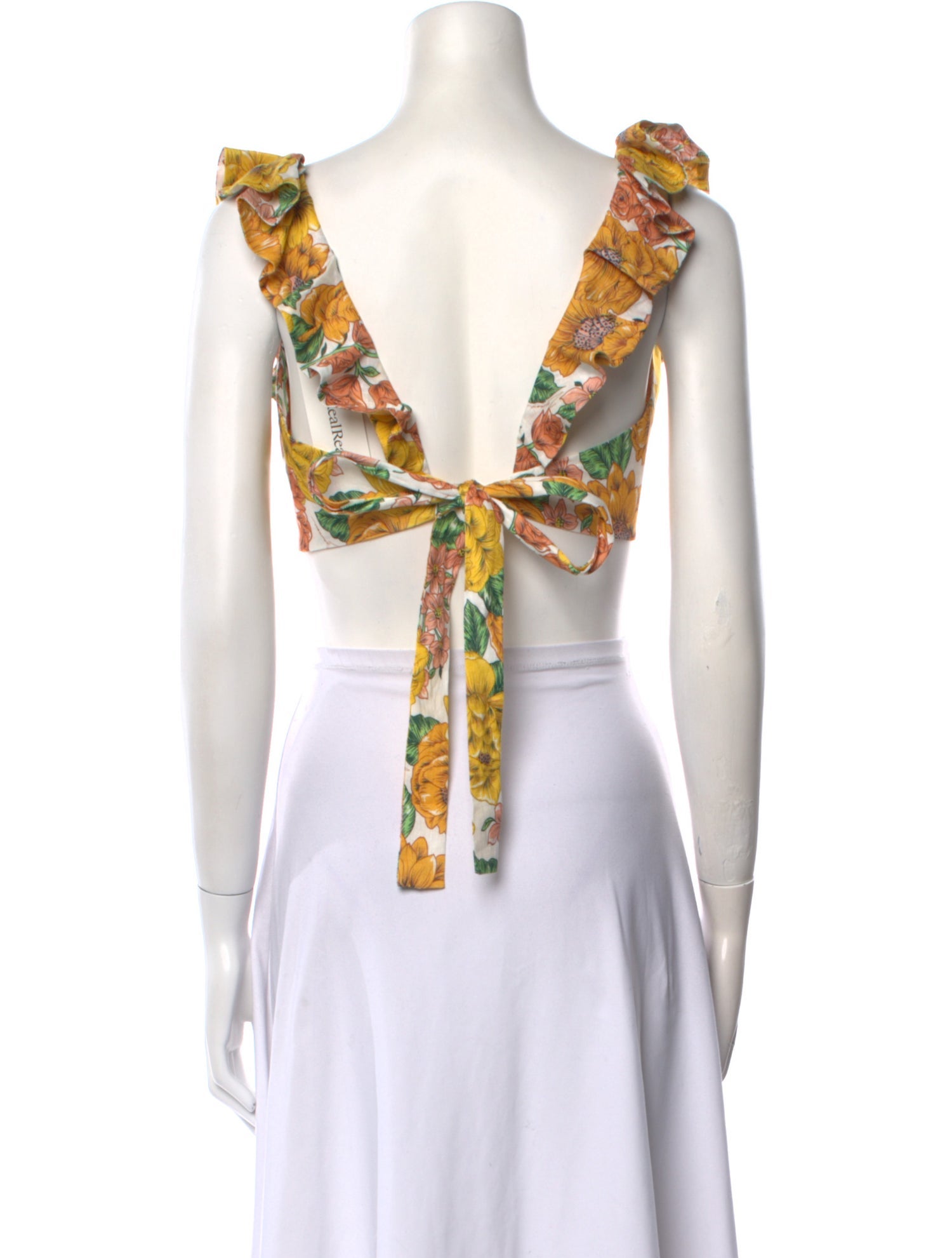 Zimmermann Linen Floral Print Crop Top