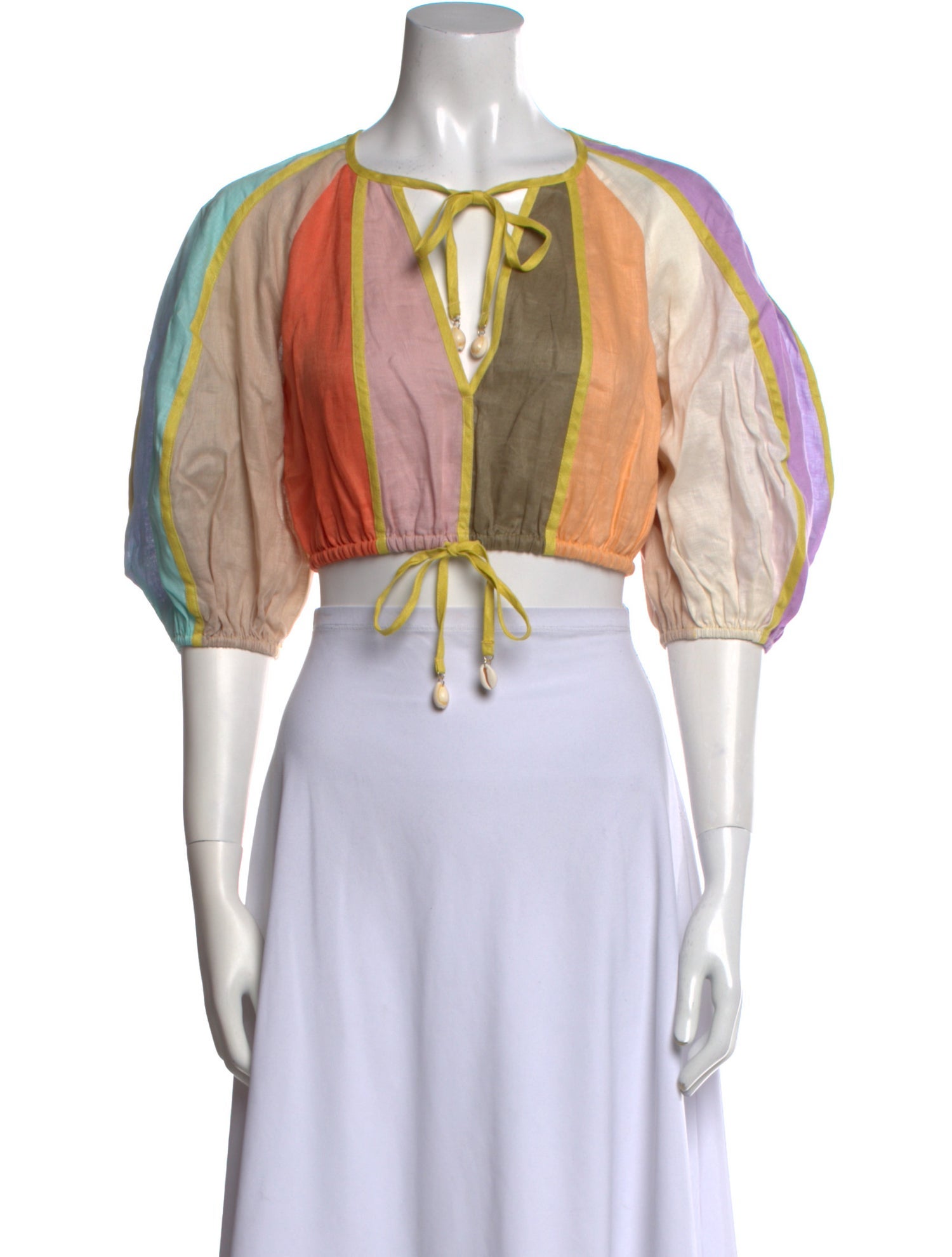 Zimmermann Linen Printed Crop Top w/ Tags