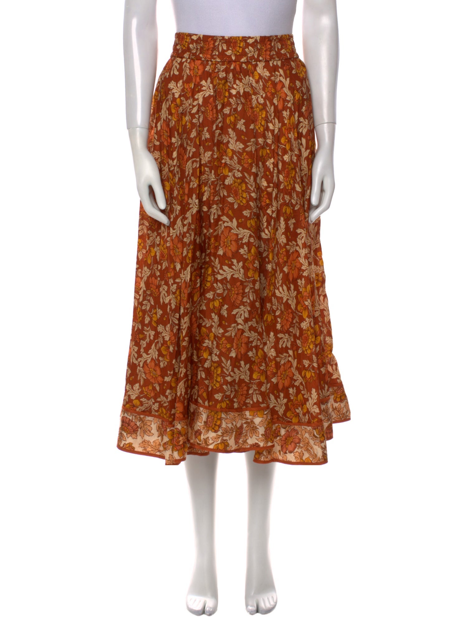 Zimmermann Floral Print Midi Length Skirt