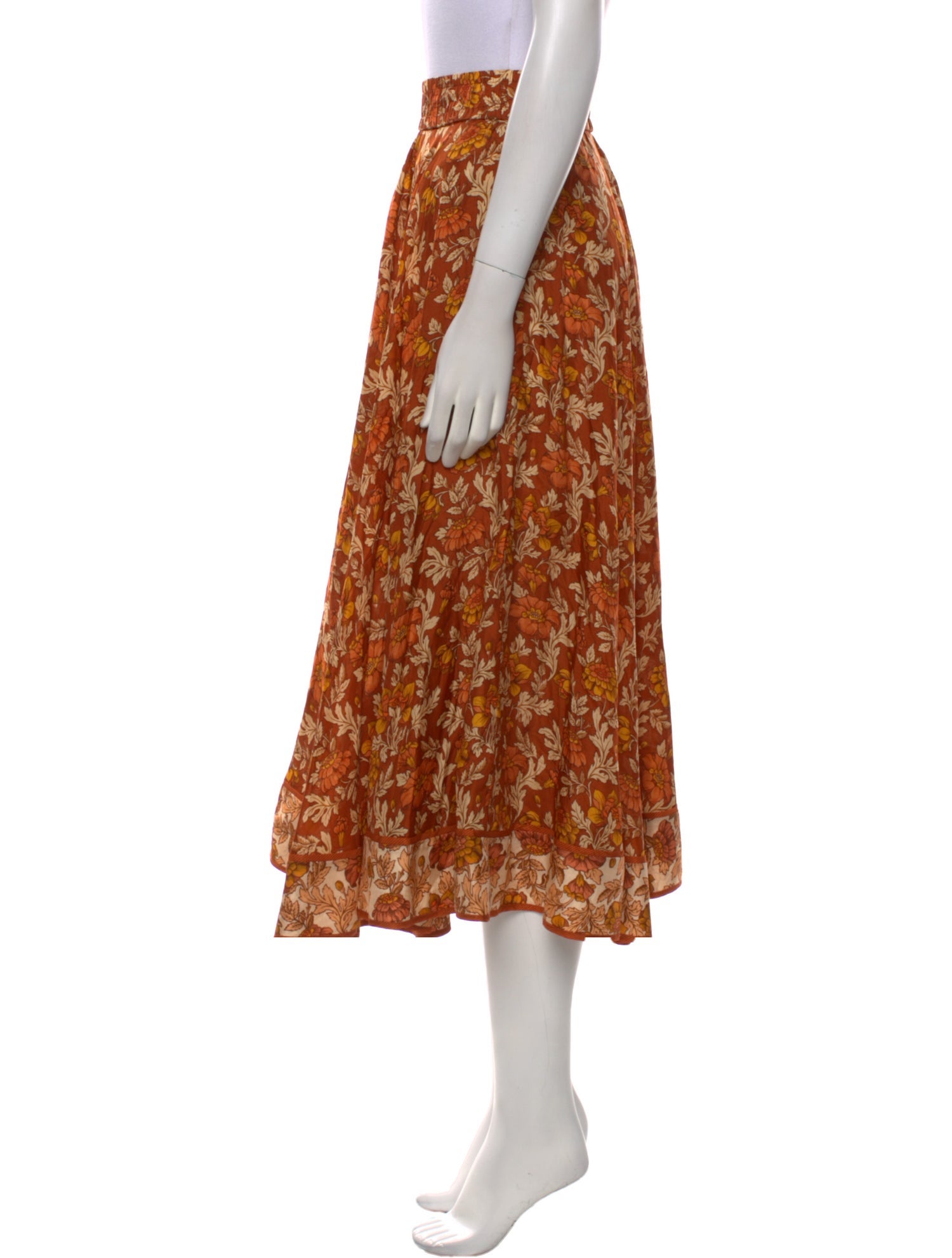 Zimmermann Floral Print Midi Length Skirt