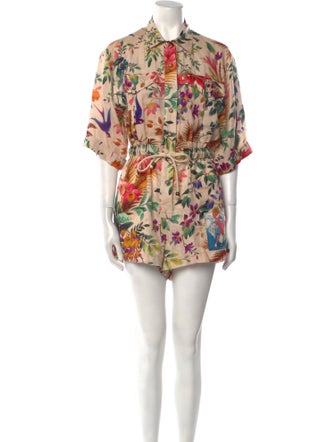 Zimmermann Linen Floral Print Romper