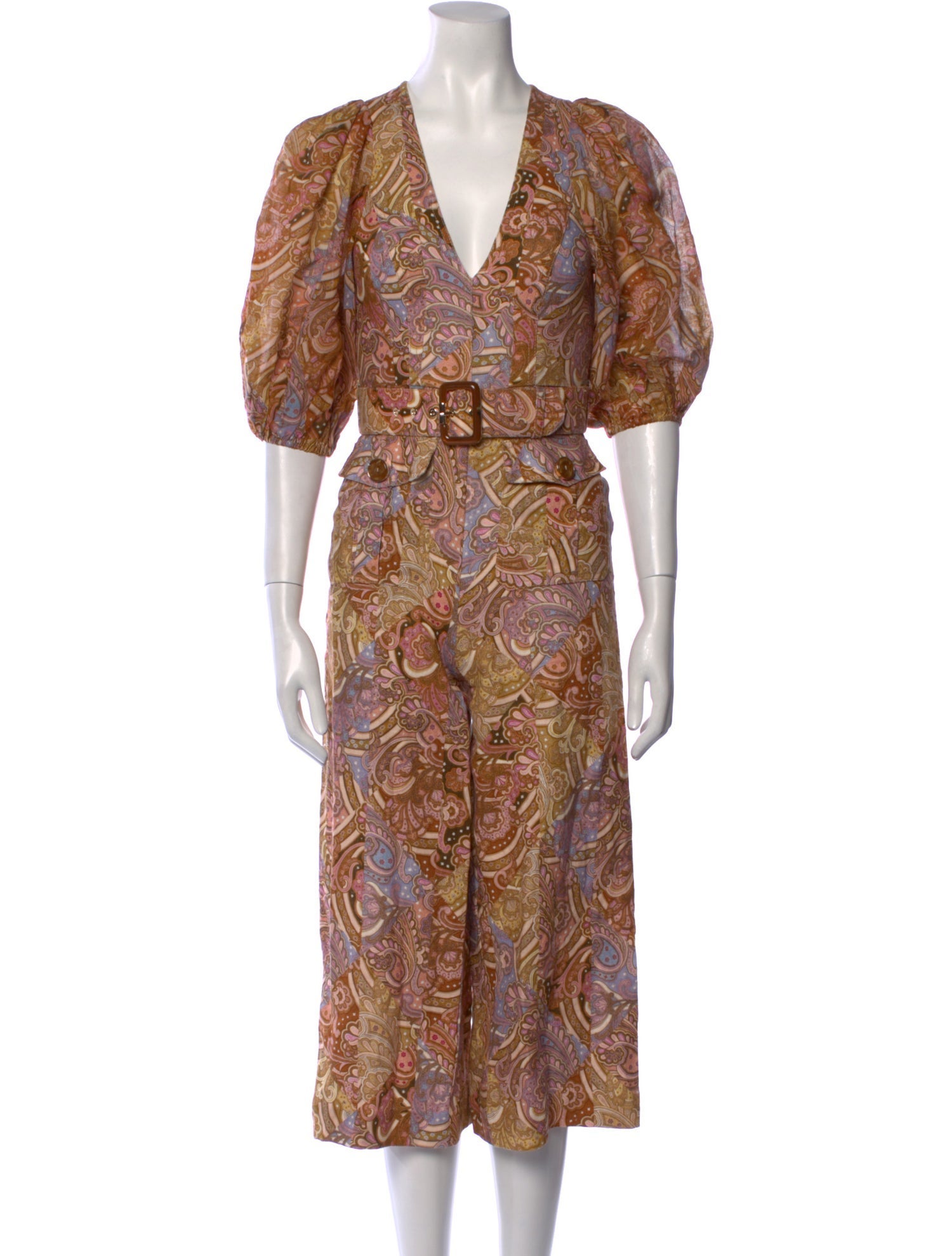 Zimmermann Linen Printed Jumpsuit