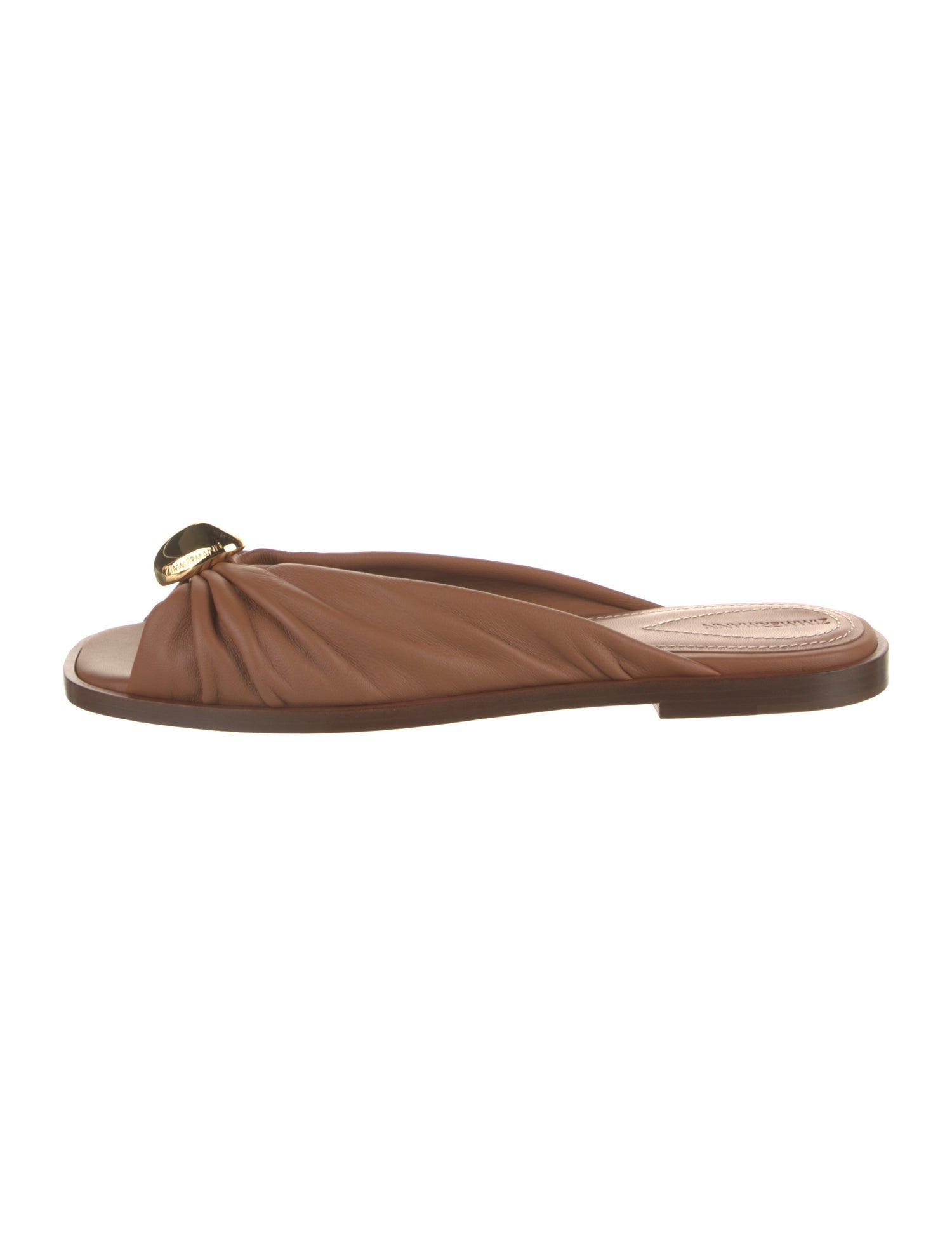 Zimmermann Leather Pleated Accents Slides w/ Tags