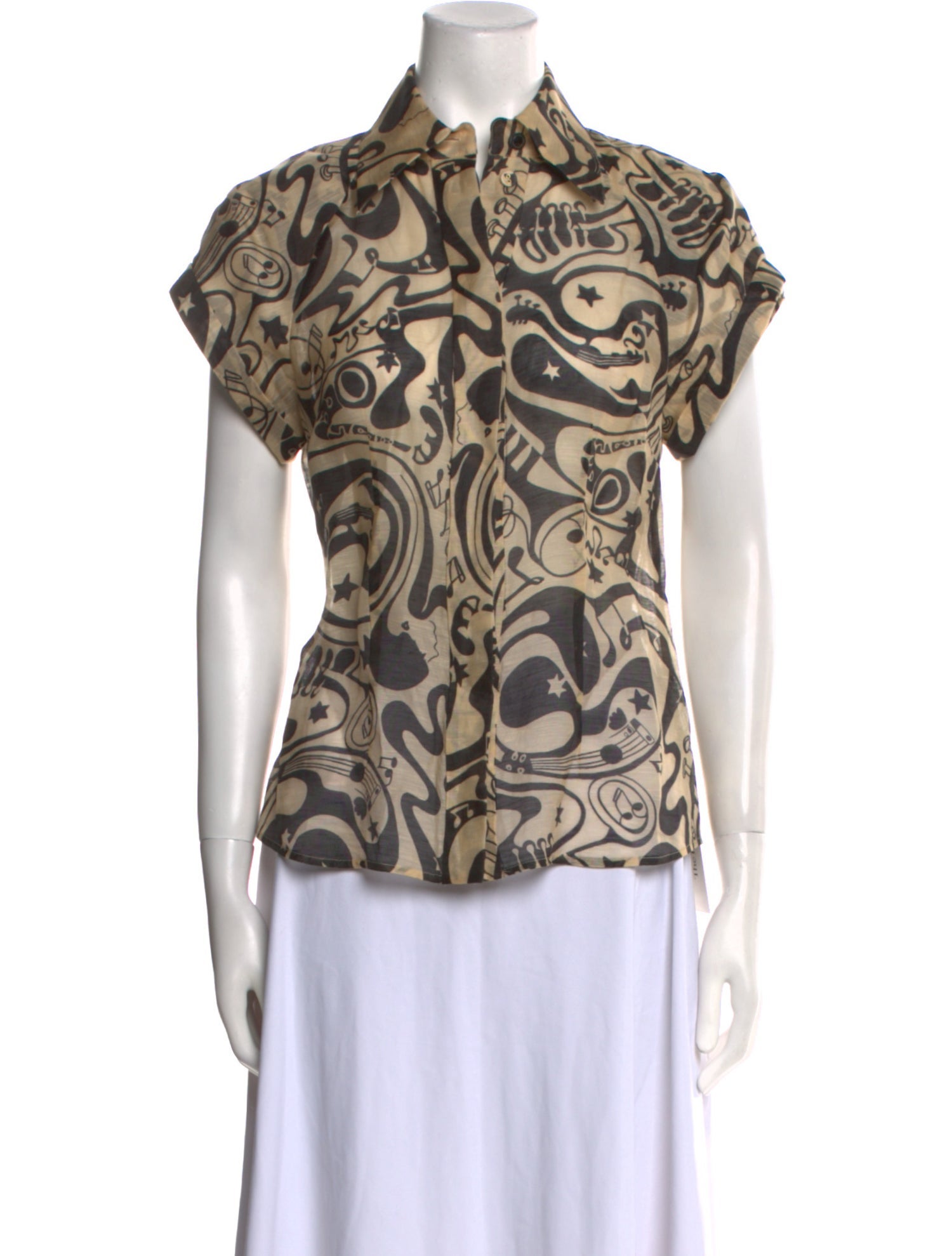 Zimmermann Linen Printed Button-Up Top