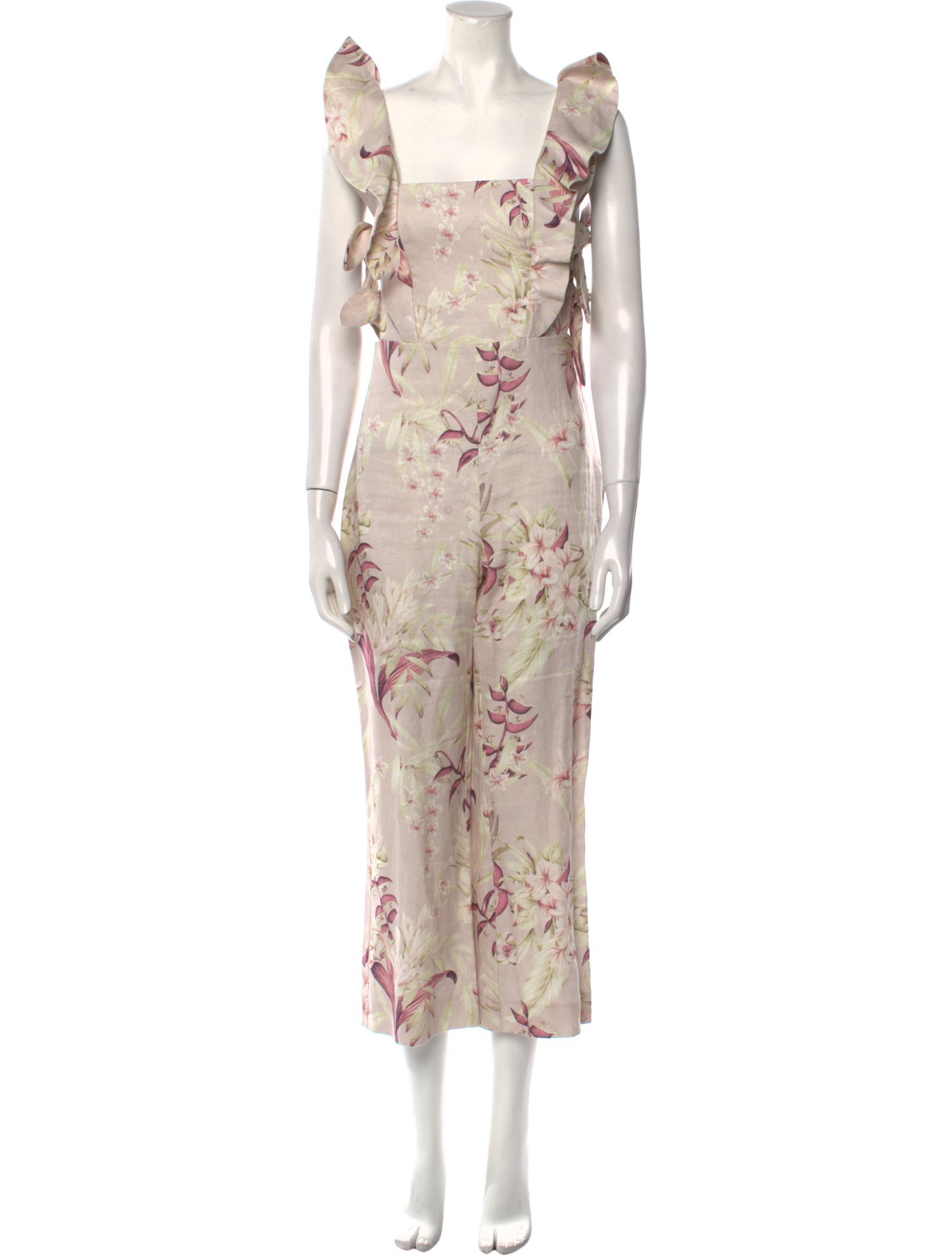Zimmermann Linen Floral Print Jumpsuit