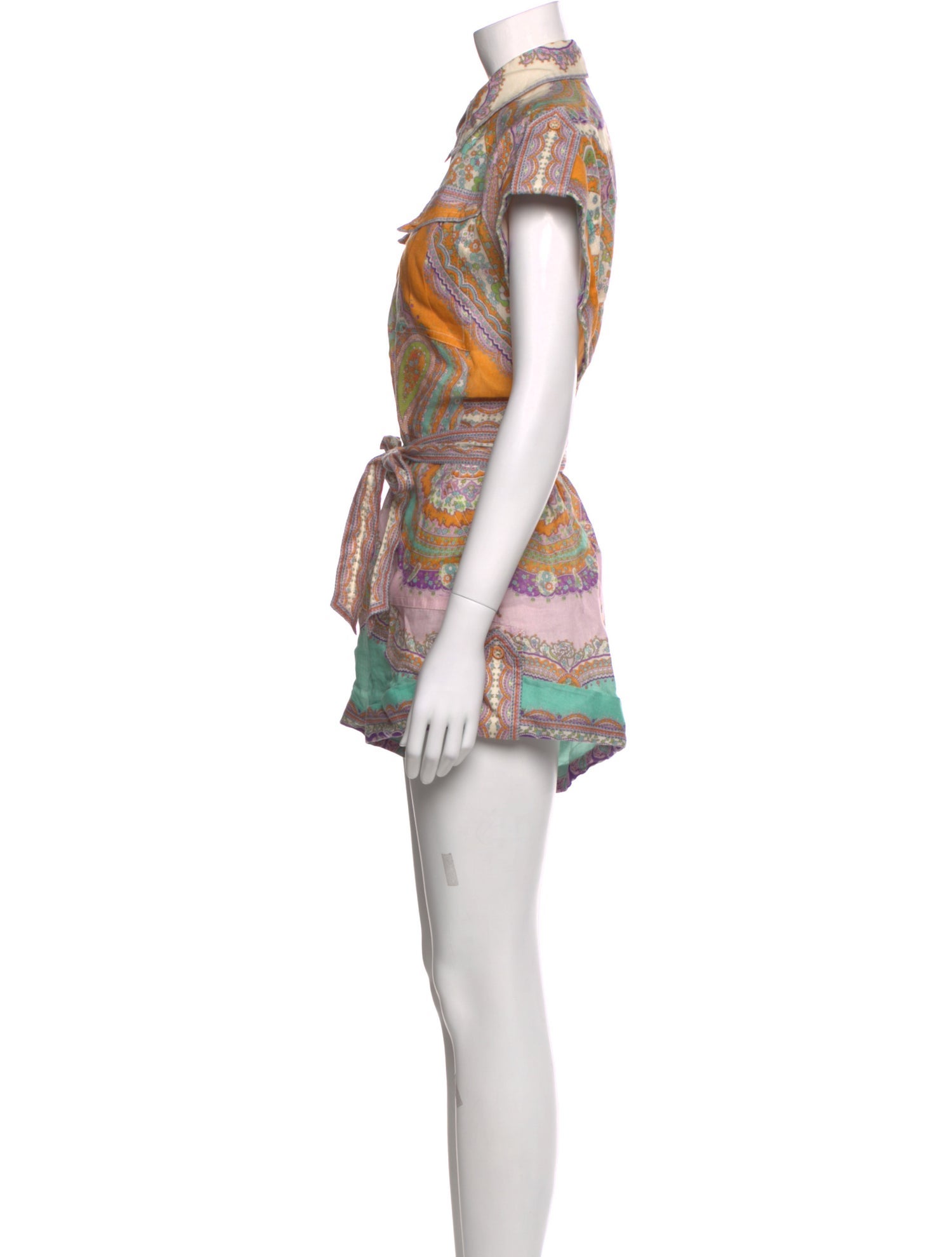 Zimmermann Linen Paisley Print Romper