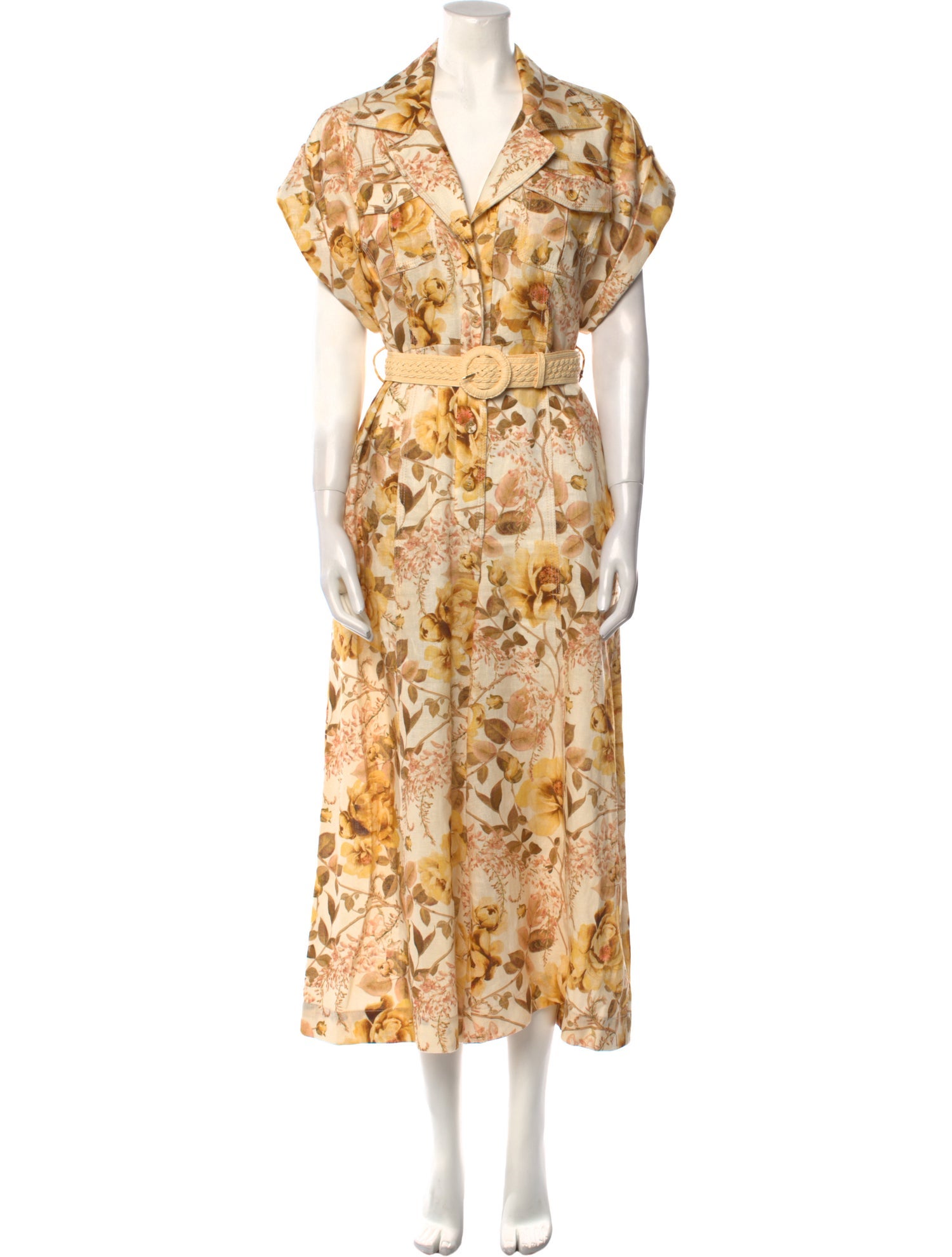 Zimmermann Linen Floral Print Jumpsuit