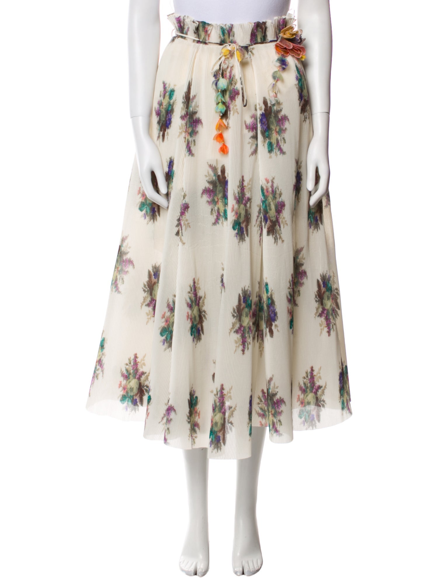 Zimmermann Floral Print Midi Length Skirt