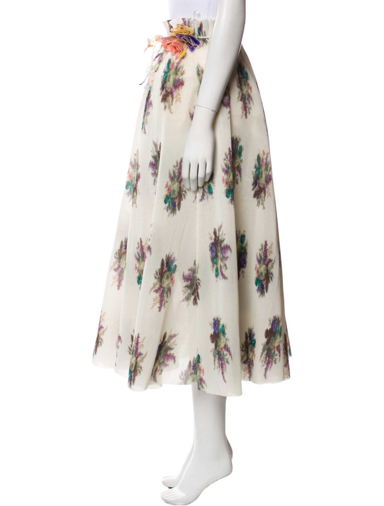 Zimmermann Floral Print Midi Length Skirt