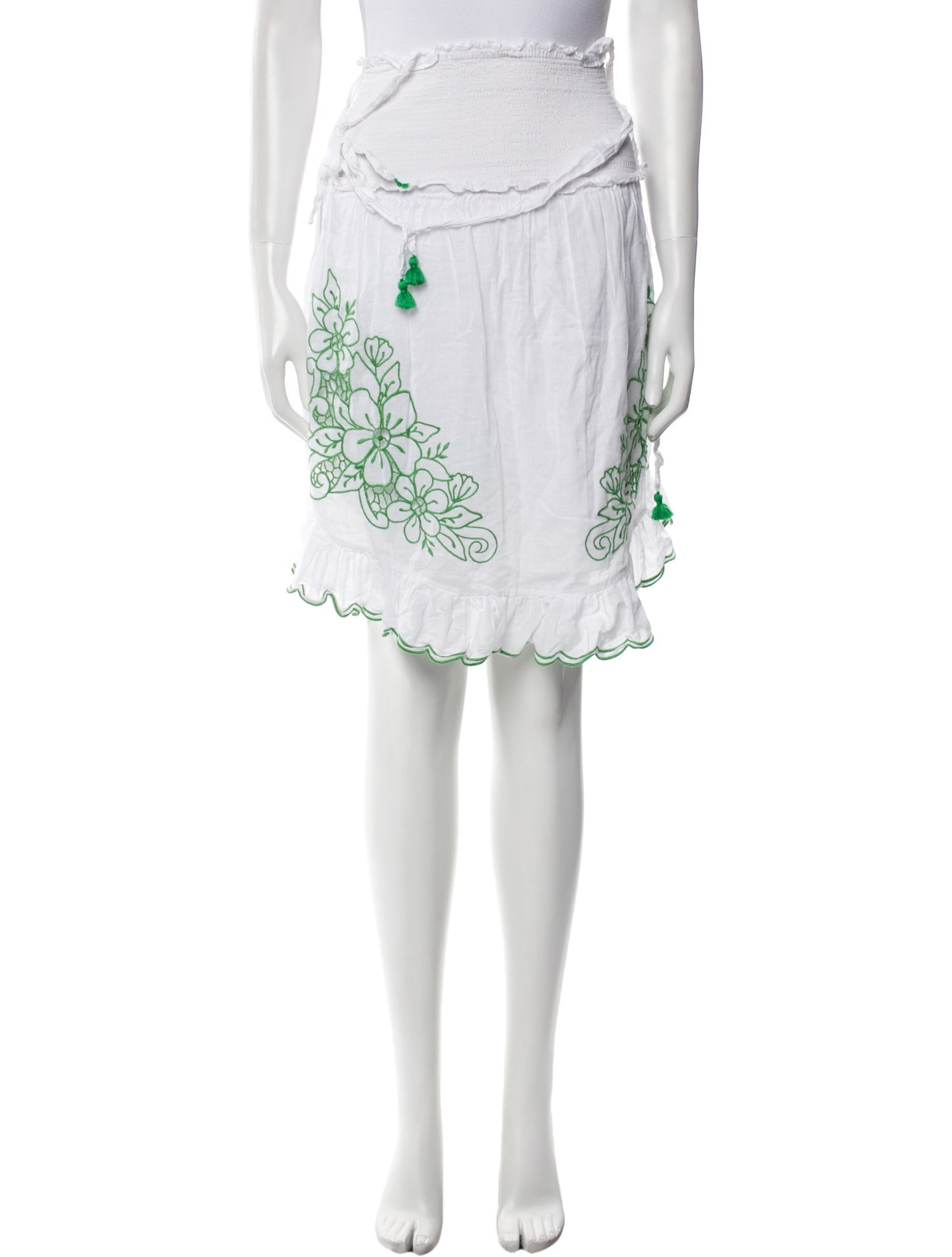 Zimmermann Embroidered Accent Knee-Length Skirt