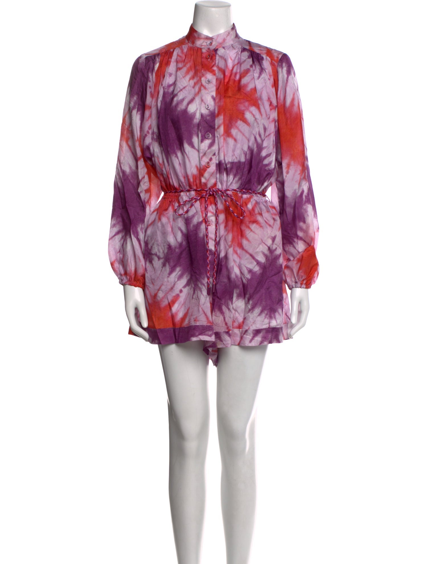 Zimmermann Silk Tie-Dye Print Romper