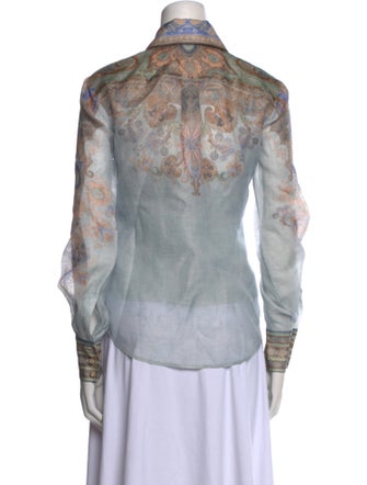 Zimmermann Linen Paisley Print Button-Up Top