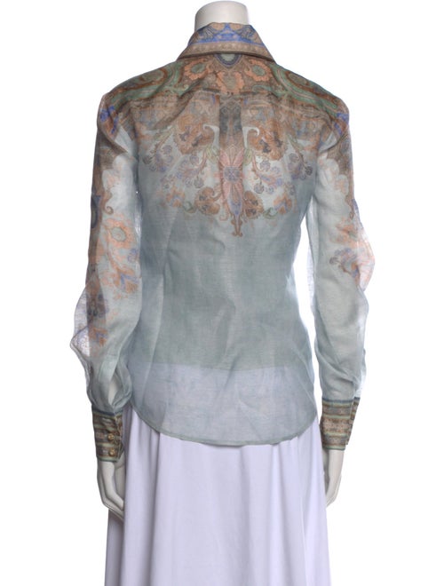 Zimmermann Linen Paisley Print Button-Up Top