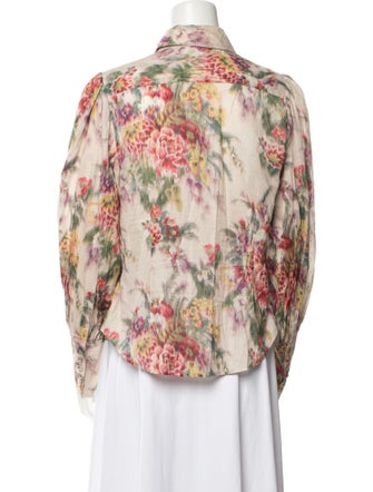 Zimmermann Floral Print Long Sleeve Button-Up Top