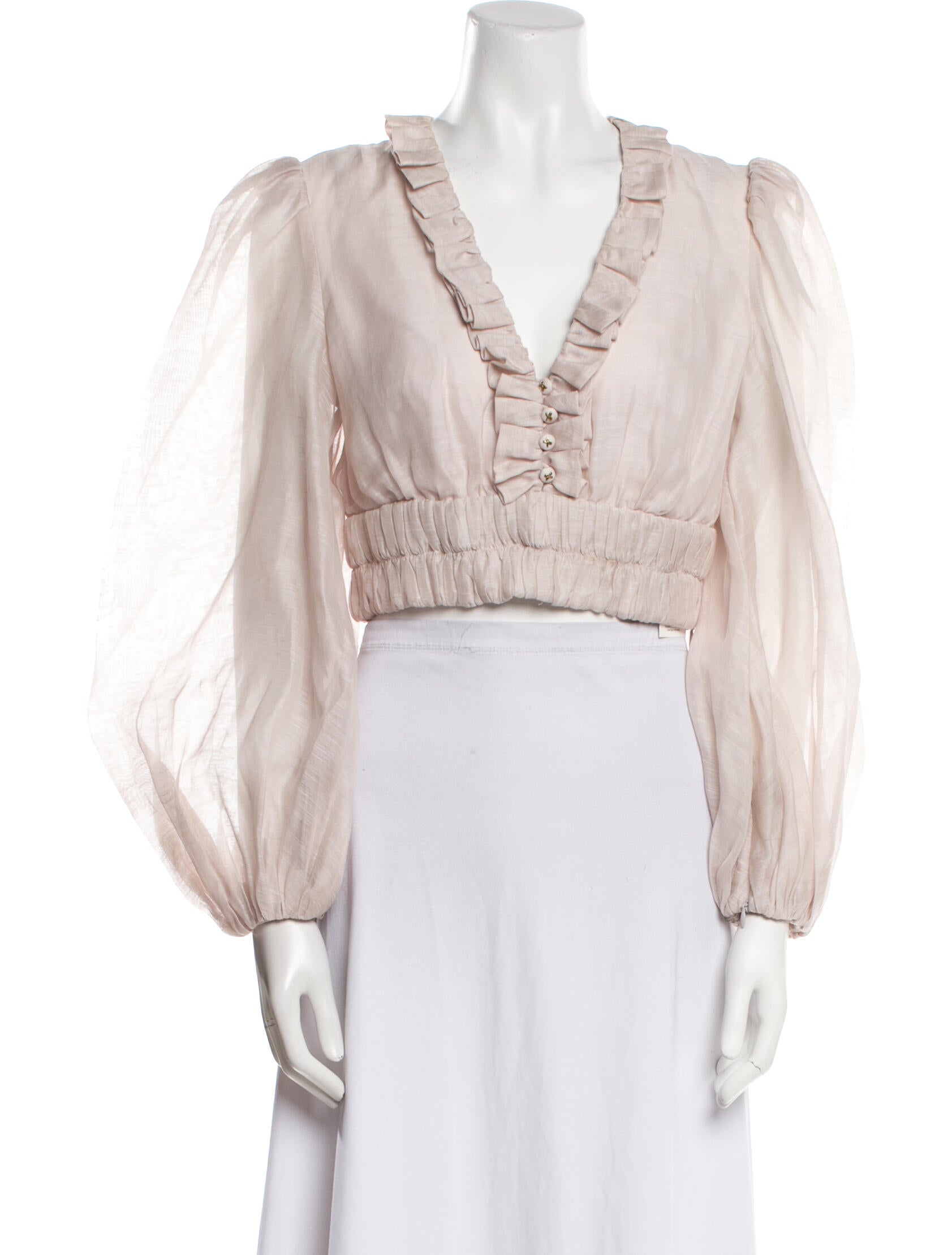 Zimmermann Linen V-Neck Crop Top