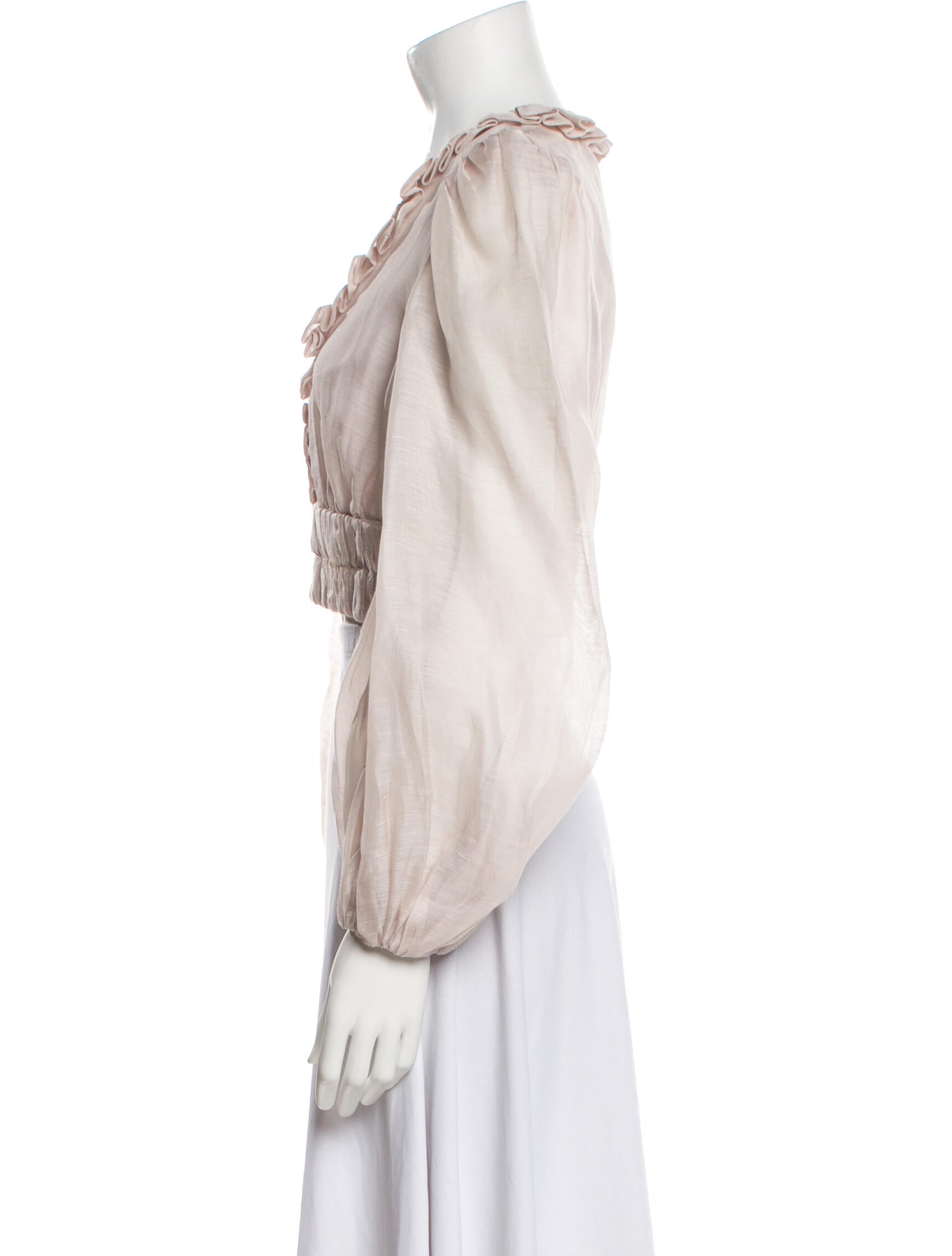 Zimmermann Linen V-Neck Crop Top