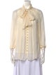 Zimmermann Silk Tie Neck Button-Up Top