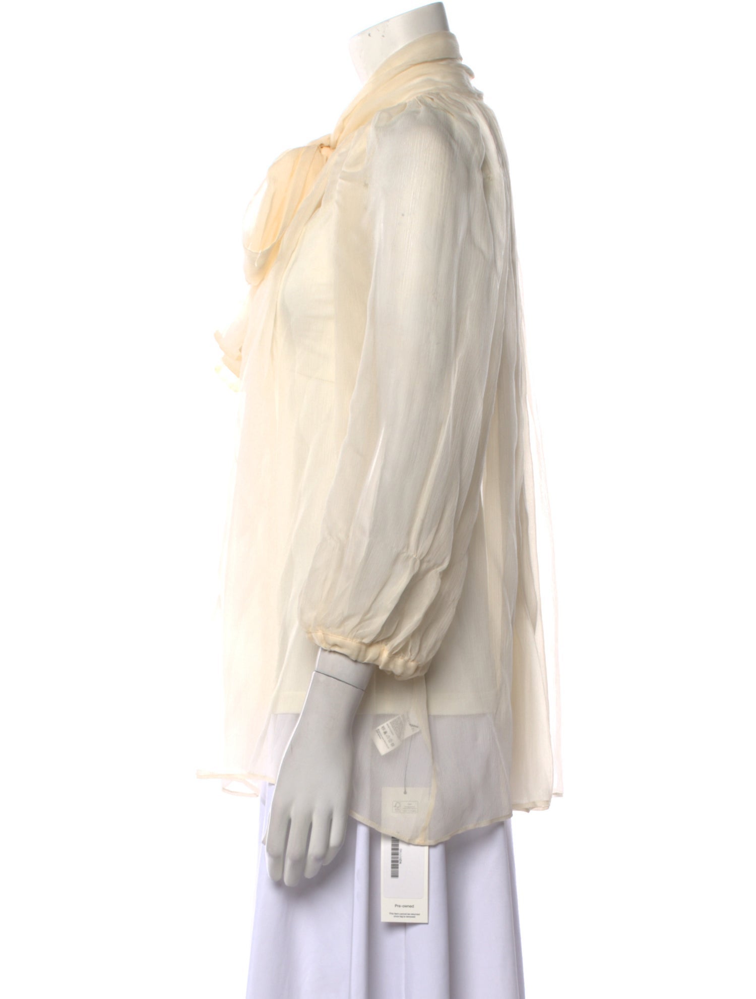 Zimmermann Silk Tie Neck Button-Up Top