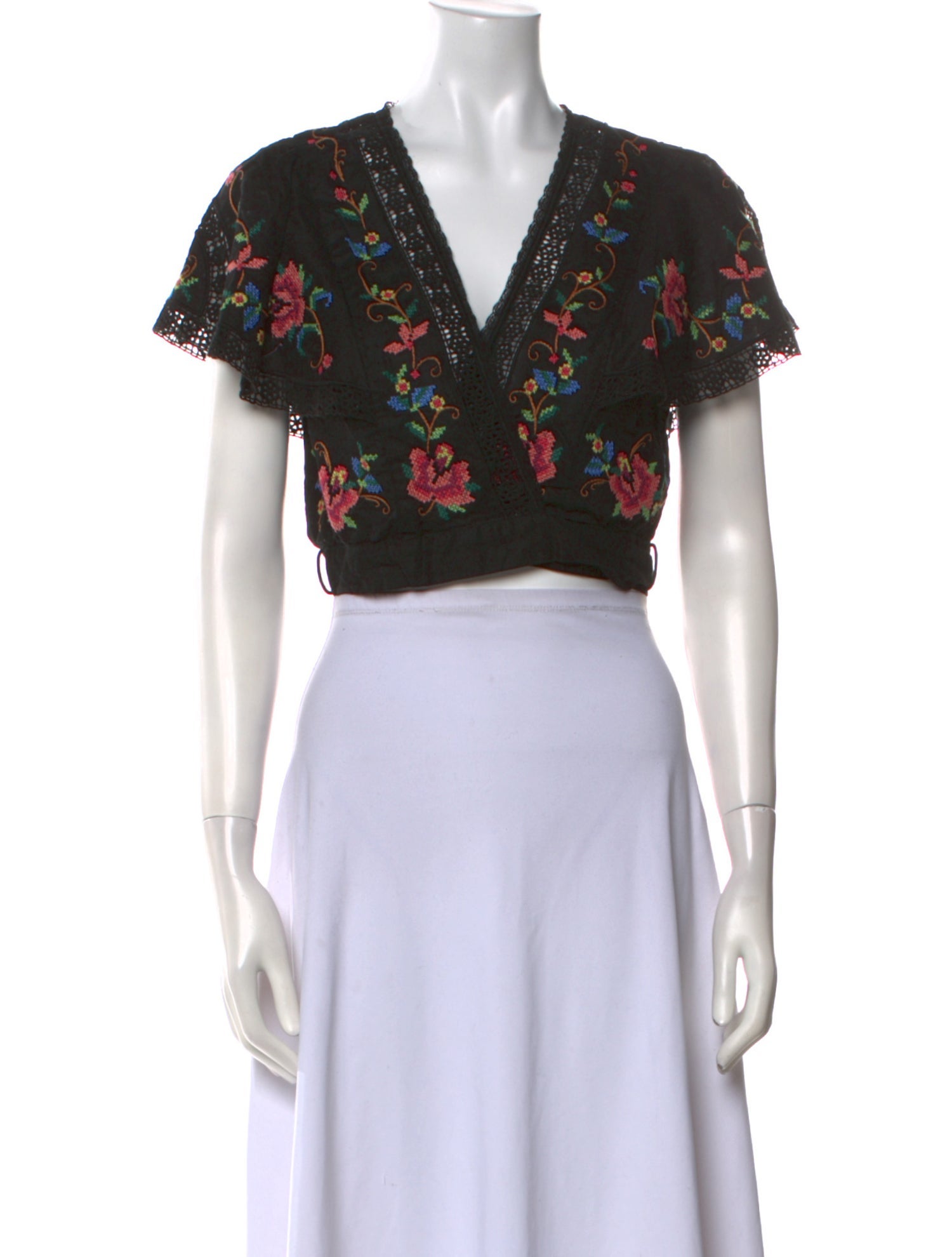 Zimmermann Linen Floral Print Crop Top