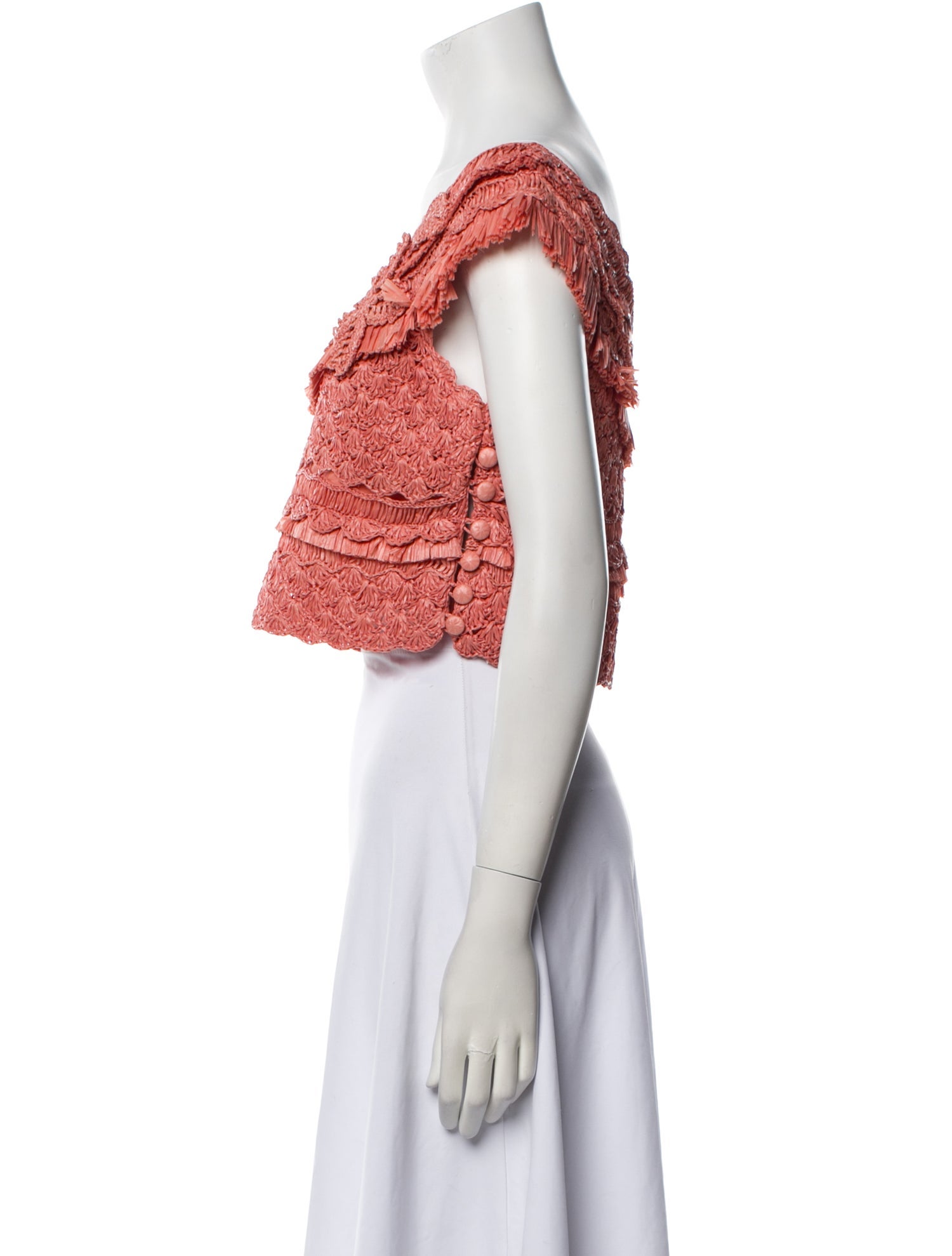 Zimmermann One-Shoulder Short Sleeve Crop Top